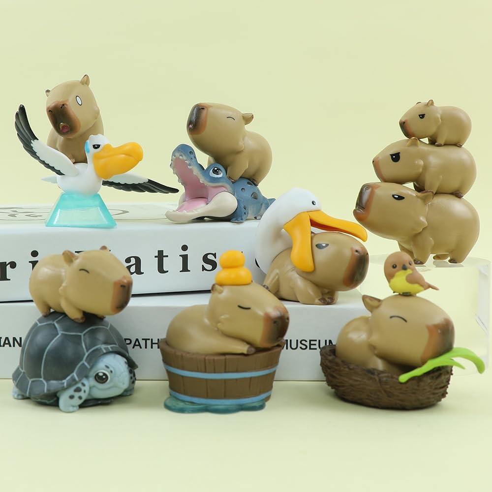 Figuras de Capibara YGMONER 7 Pcs Decoración Coche 5-8 cm