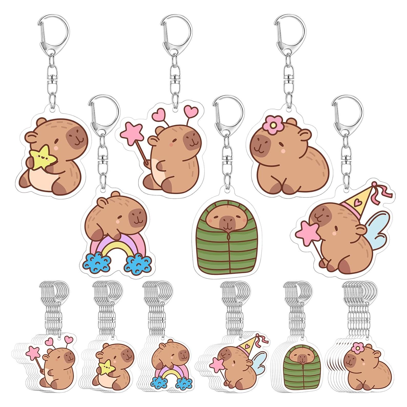 Llaveros de Capibara Quelay - 48 Pcs Acrílico para Fiesta