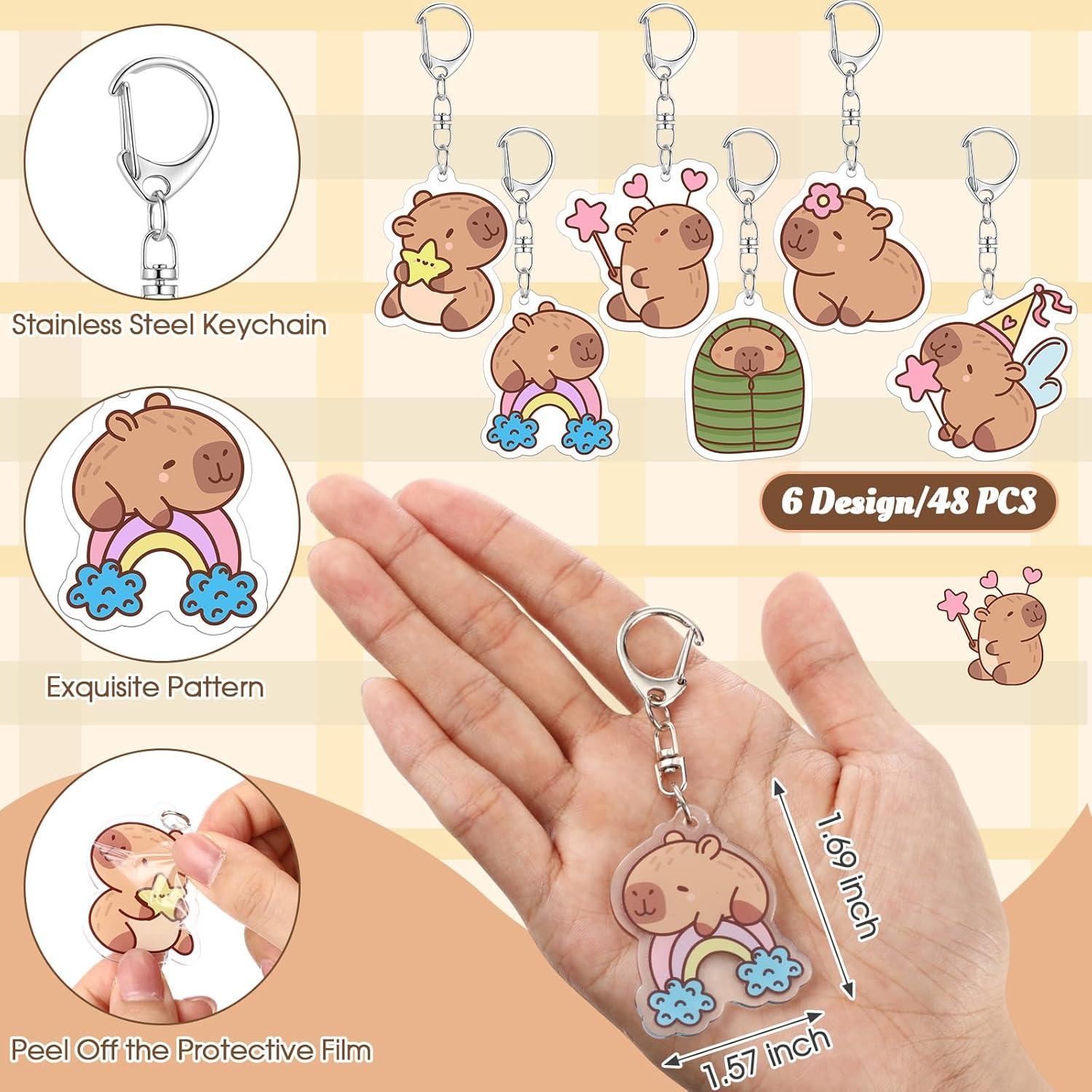 Llaveros de Capibara Quelay - 48 Pcs Acrílico para Fiesta