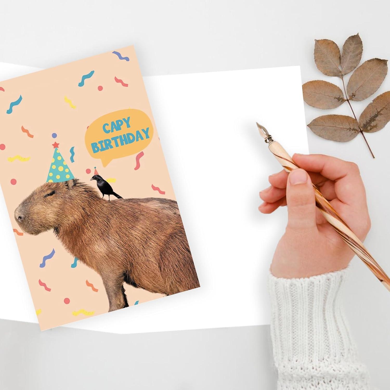 Tarjeta de Cumpleaños ICOOLYI Capibara 13.5x20.5cm con Sobre