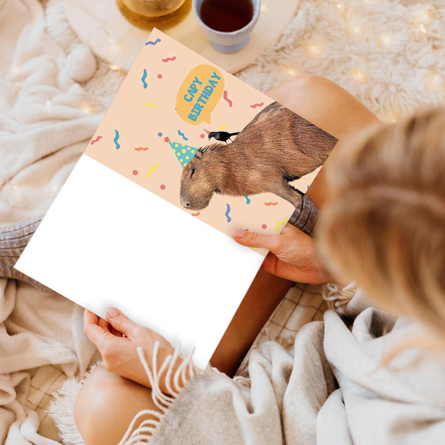 Tarjeta de Cumpleaños ICOOLYI Capibara 13.5x20.5cm con Sobre