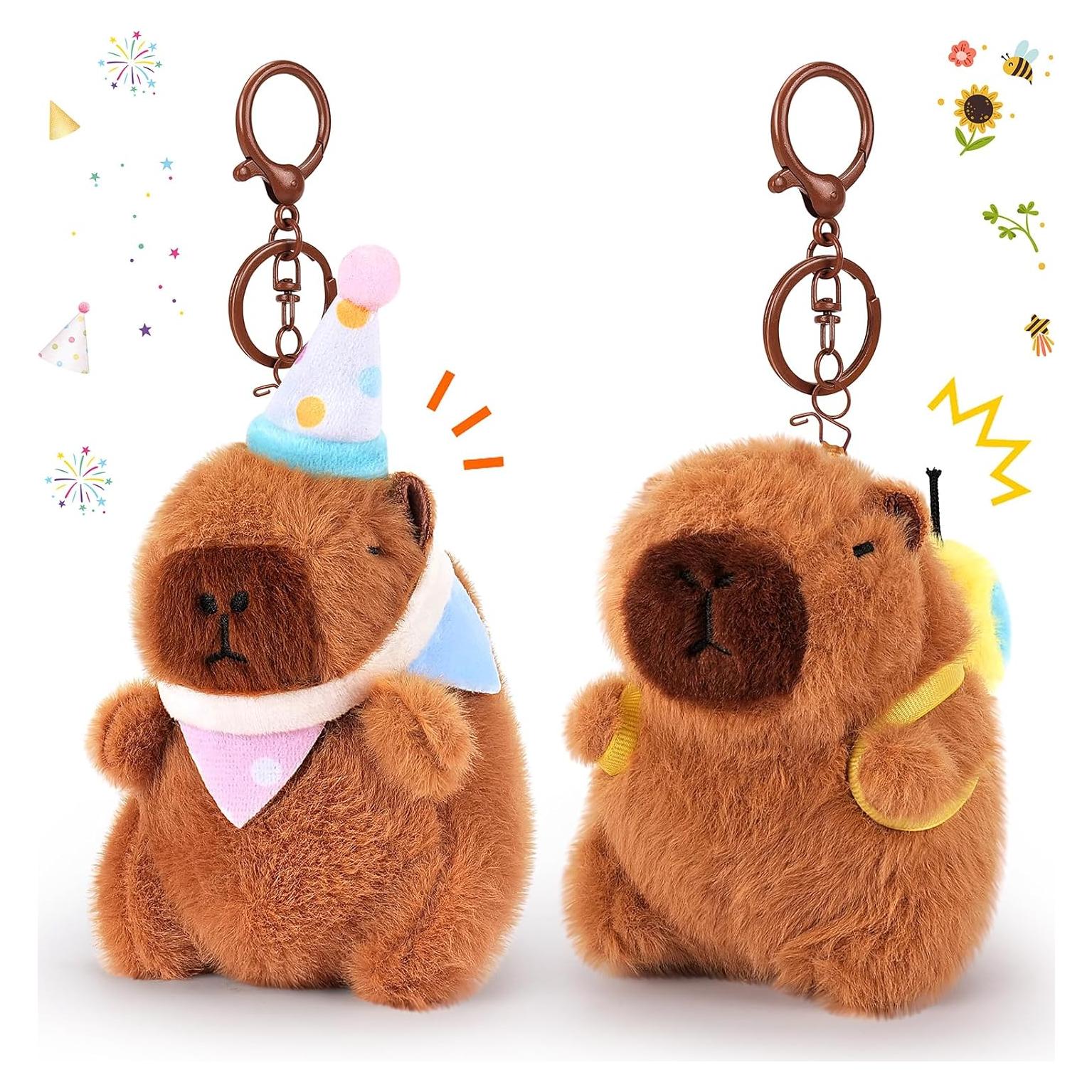 Llavero de Peluche Capibara Achwishap 2PCS Suave Kawaii