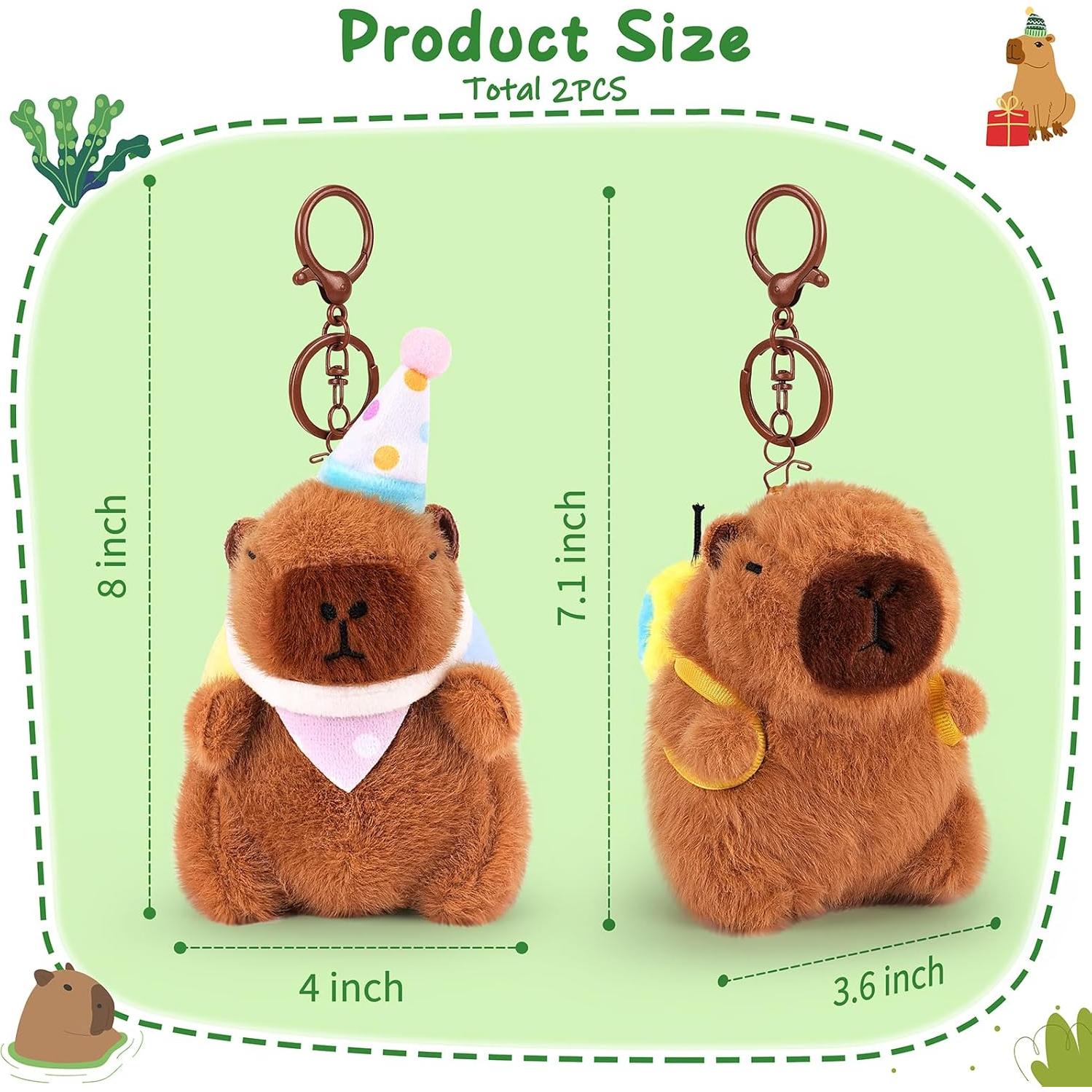 Llavero de Peluche Capibara Achwishap 2PCS Suave Kawaii