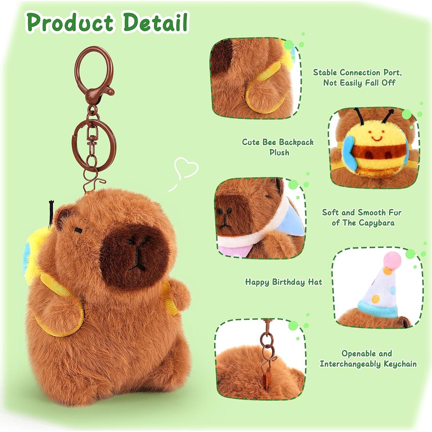 Llavero de Peluche Capibara Achwishap 2PCS Suave Kawaii