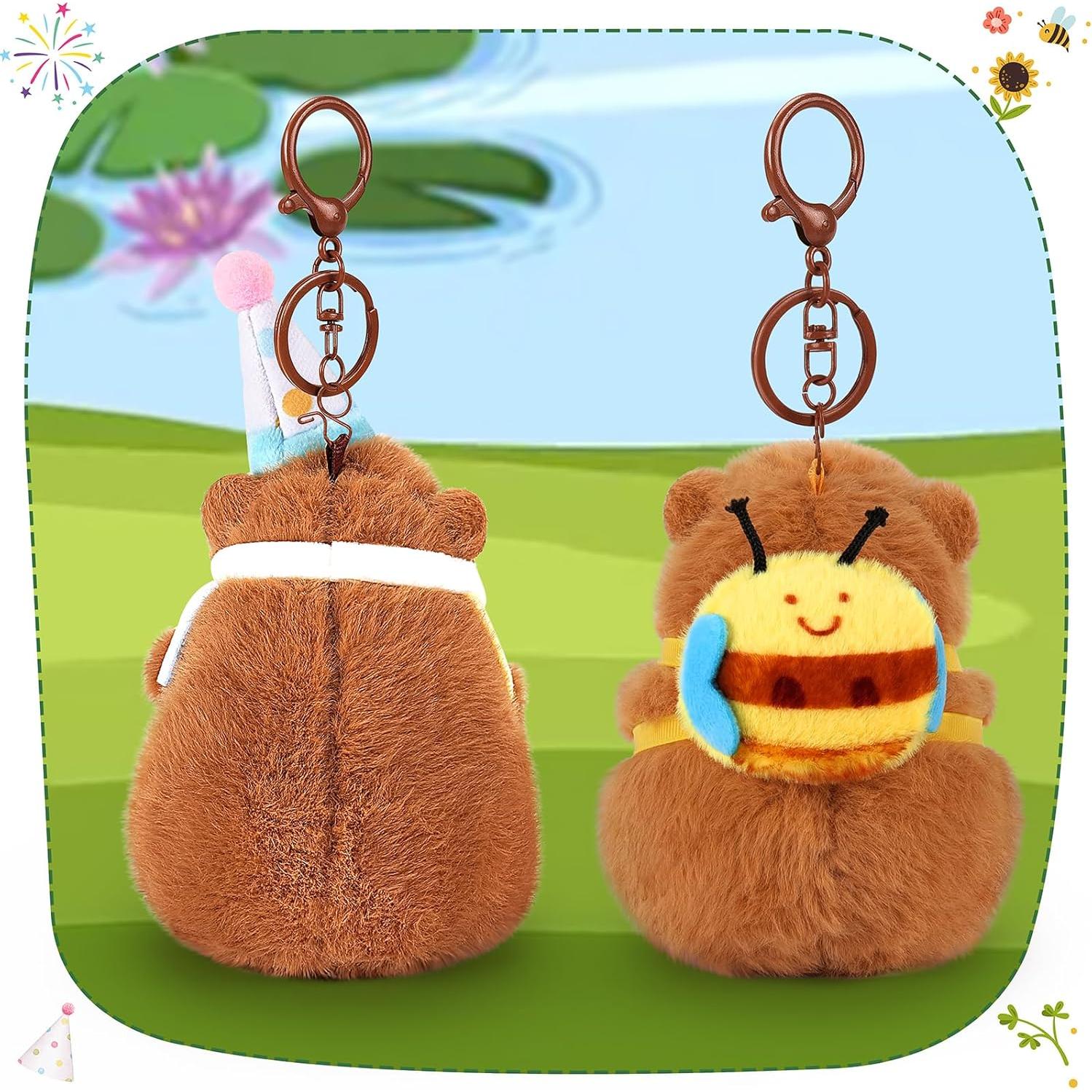 Llavero de Peluche Capibara Achwishap 2PCS Suave Kawaii