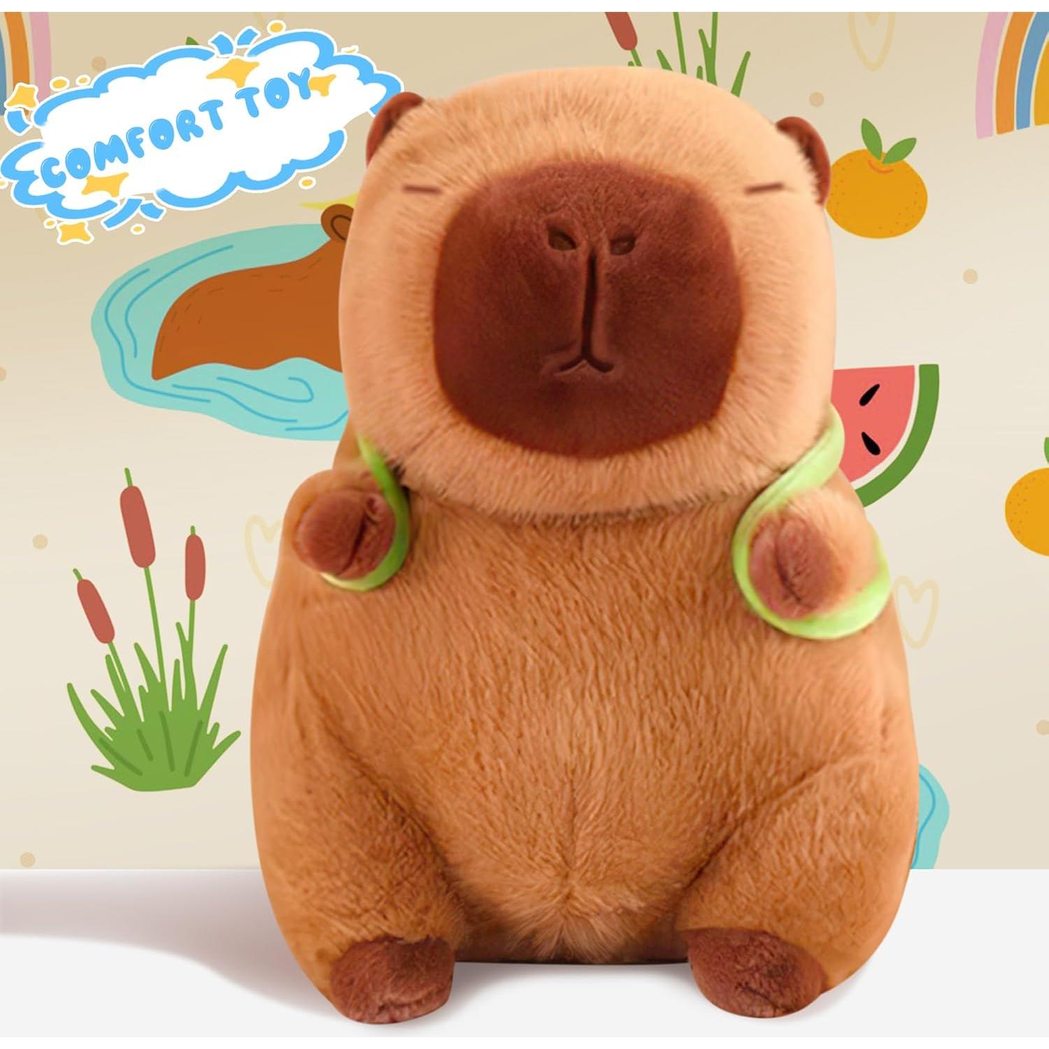 Peluche Capybara con Mochila de Tortuga 24.89cm Redaica