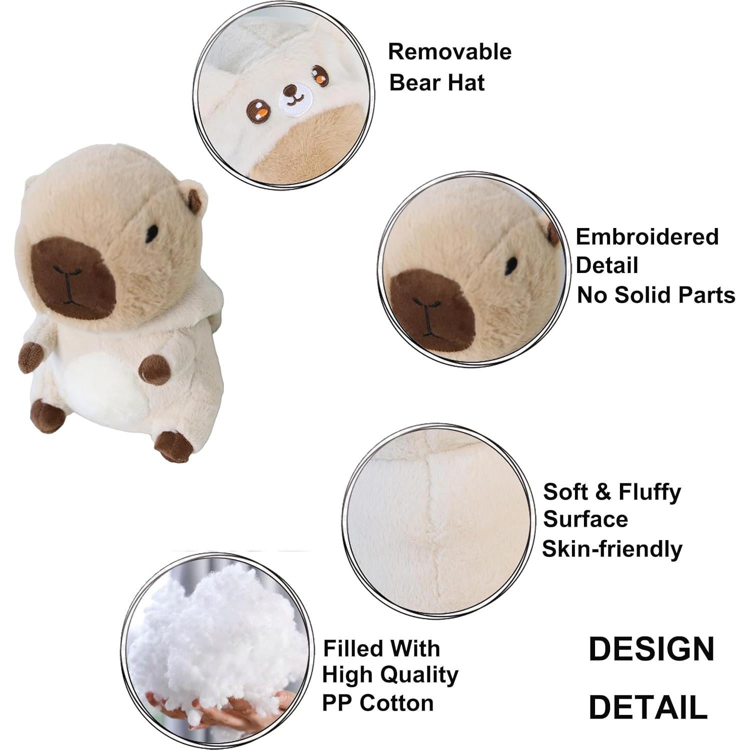 Juguete de Peluche Capibara TONGSONG 25.4 cm Oso Beige