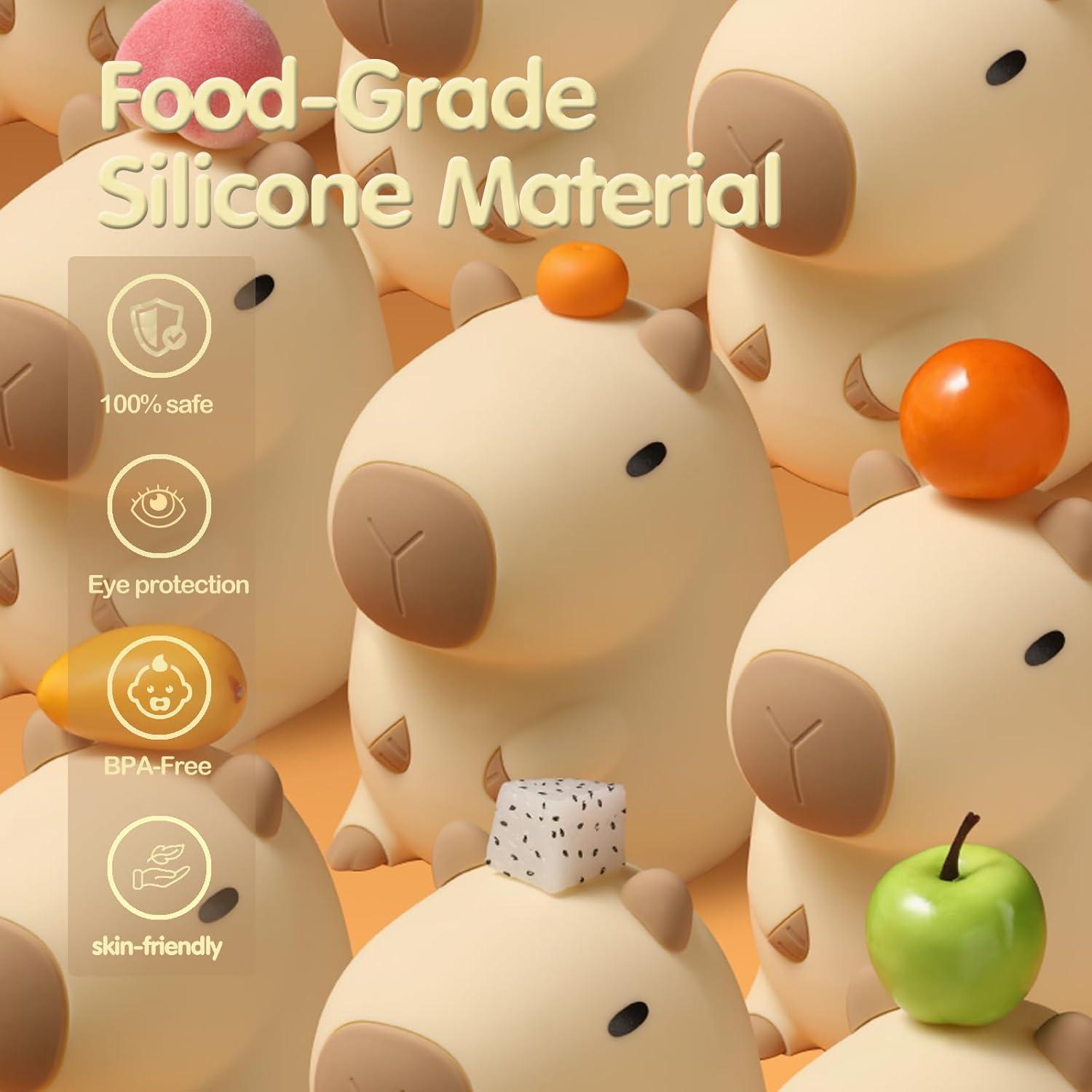 Luz Nocturna Capibara ATSUI LED Silicona Regulable 2 Niveles