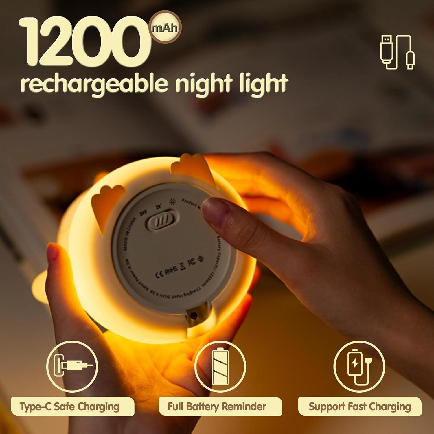 Luz Nocturna Capibara ATSUI LED Silicona Regulable 2 Niveles