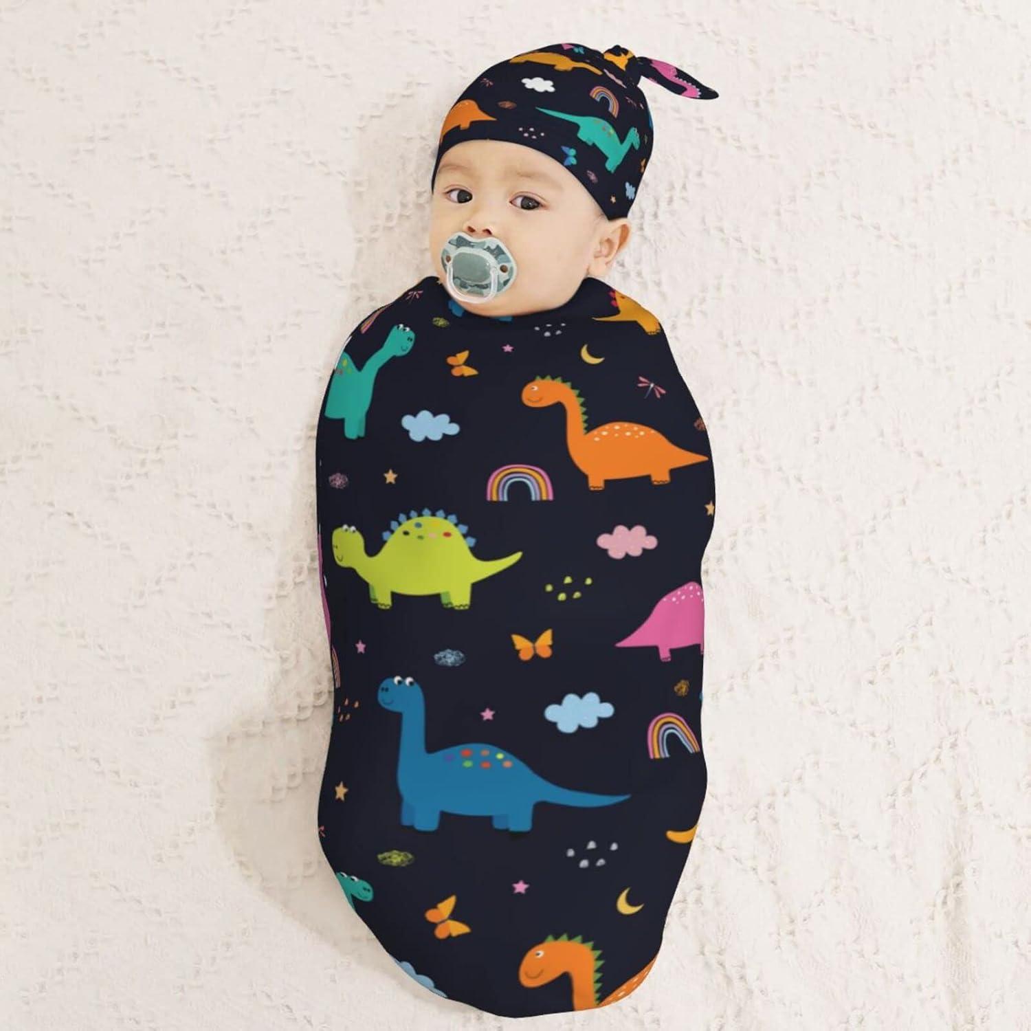 Manta de Envuelo Auhomea para Recién Nacidos Dinosaurios 29x53 cm