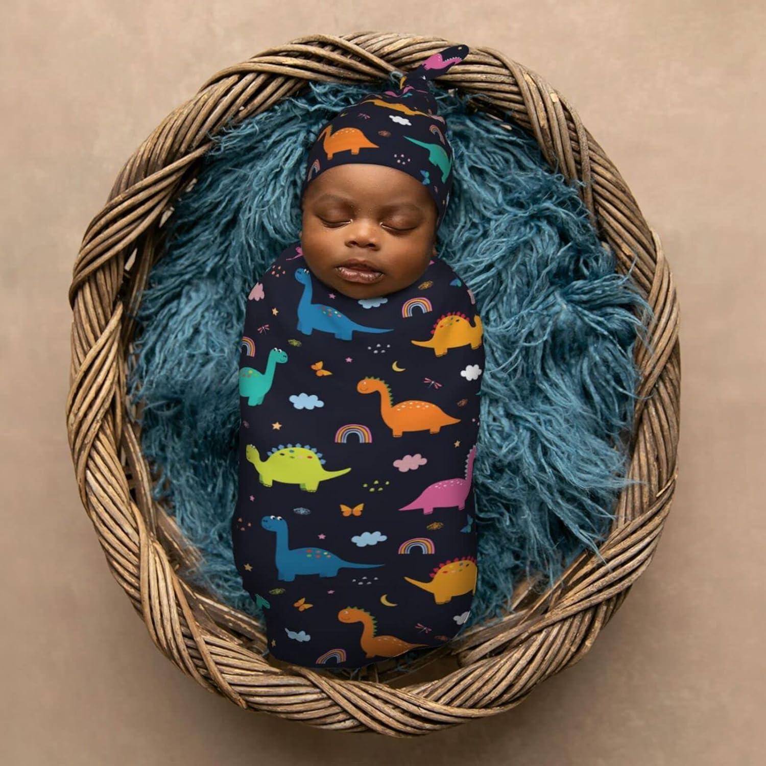 Manta de Envuelo Auhomea para Recién Nacidos Dinosaurios 29x53 cm