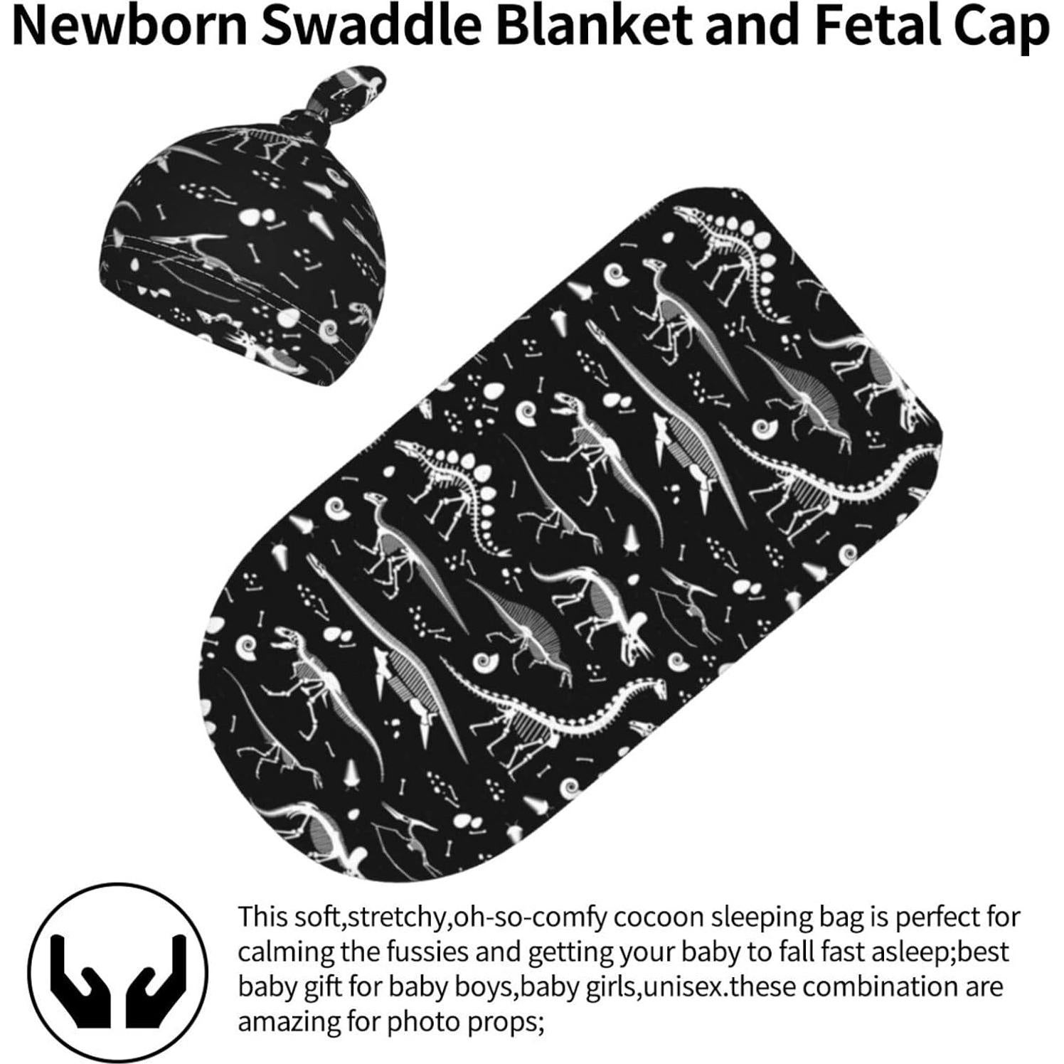 Manta Envueltos Bebés Ykklima Dinosaurio 53x29 cm con Sombrero