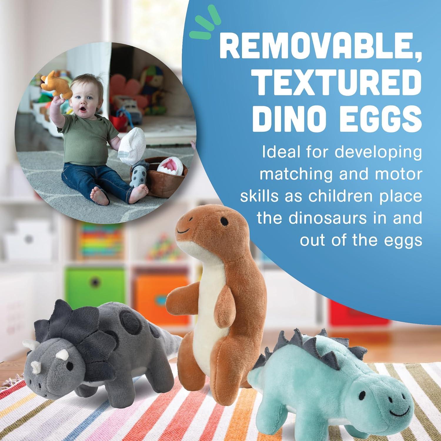 Cesta de Muñecos de Peluche Dinosaurios Bebé Cre8tive Minds 7 Piezas