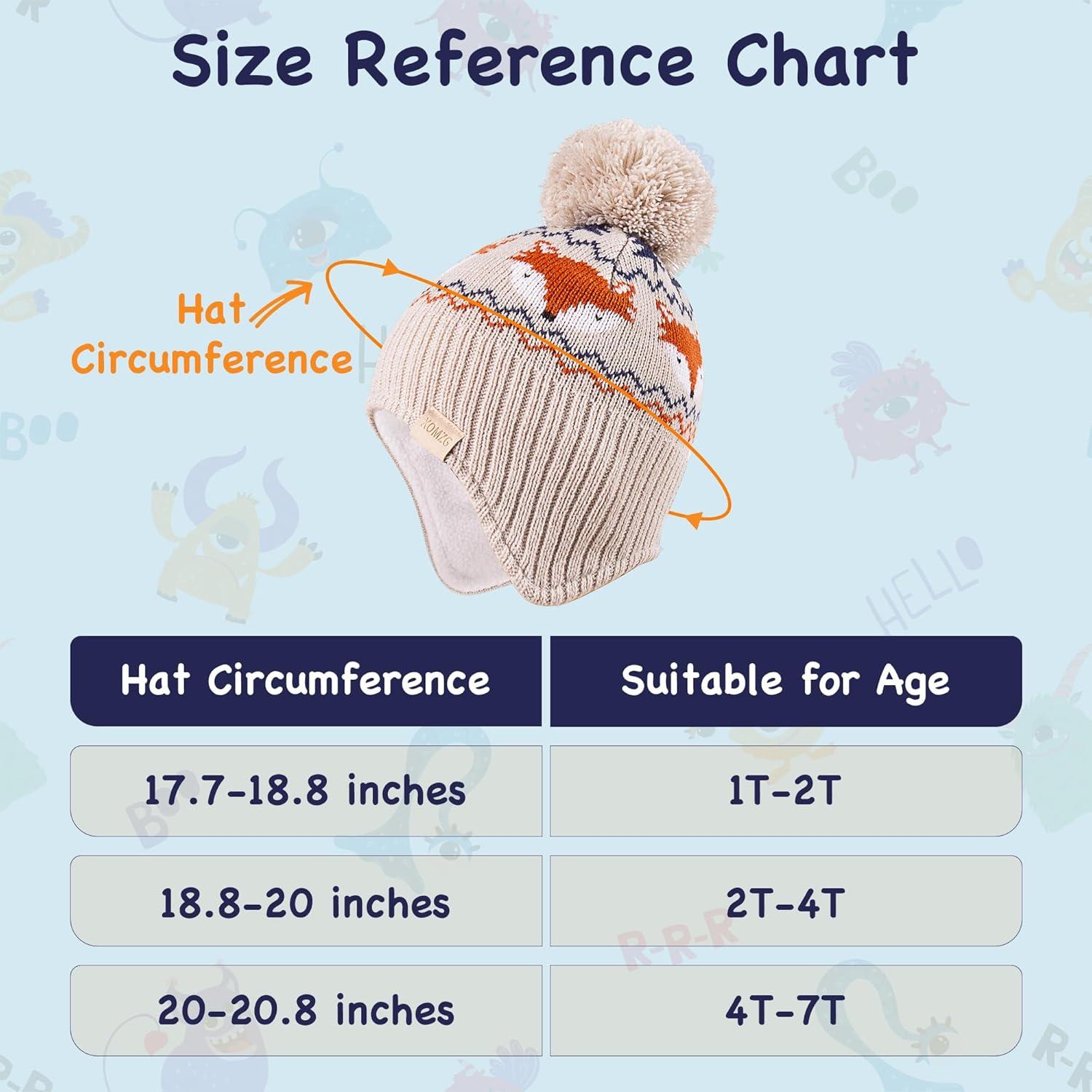 Gorro Beanie para Niños con Orejeras y Bufanda Beige