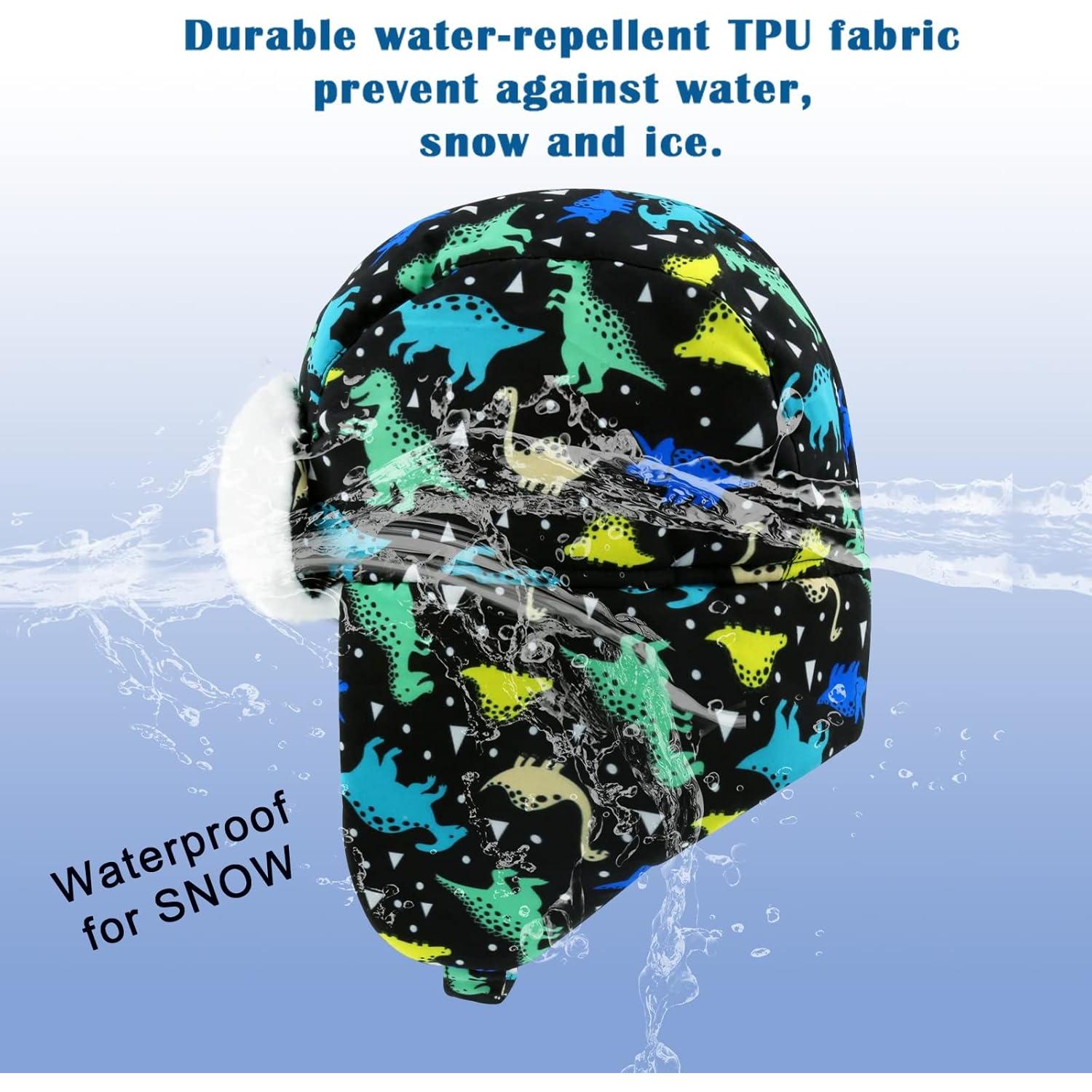 Sombrero Trapper BAVST para Niños 2-4T Dinosaurio Impermeable