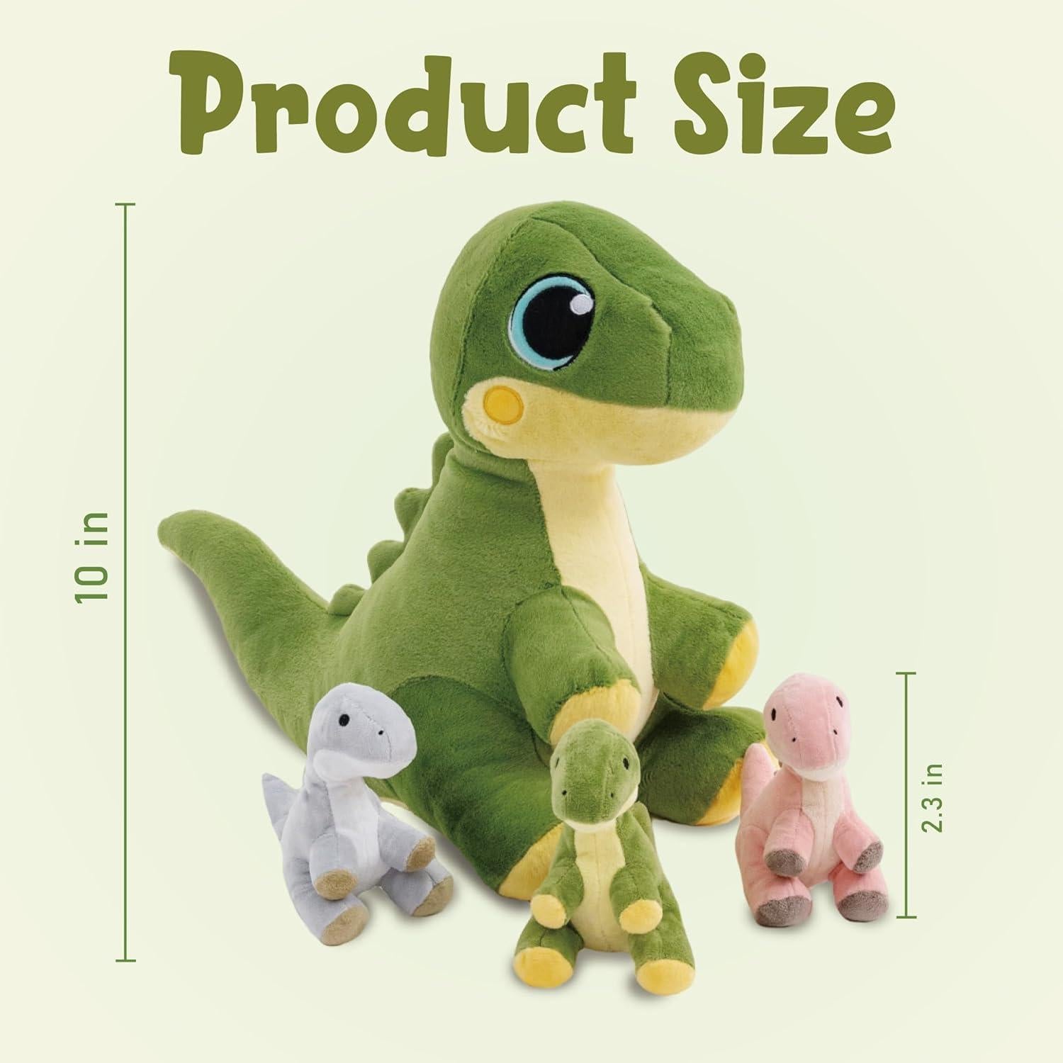 Peluches Dinosaurio Mamá con 3 Bebés 50 cm Jrystar