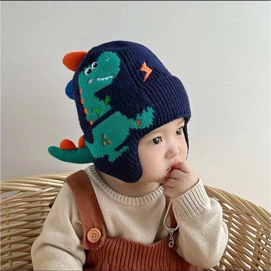 Gorro de Invierno Dinosaurio para Niños 2-7 Años con Bufanda