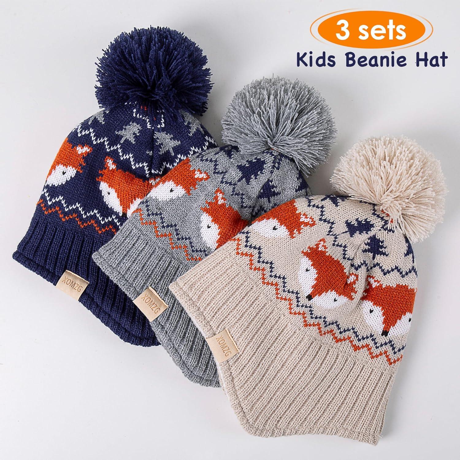 Gorro Beanie para Niños con Orejeras y Bufanda - 100% Acrílico