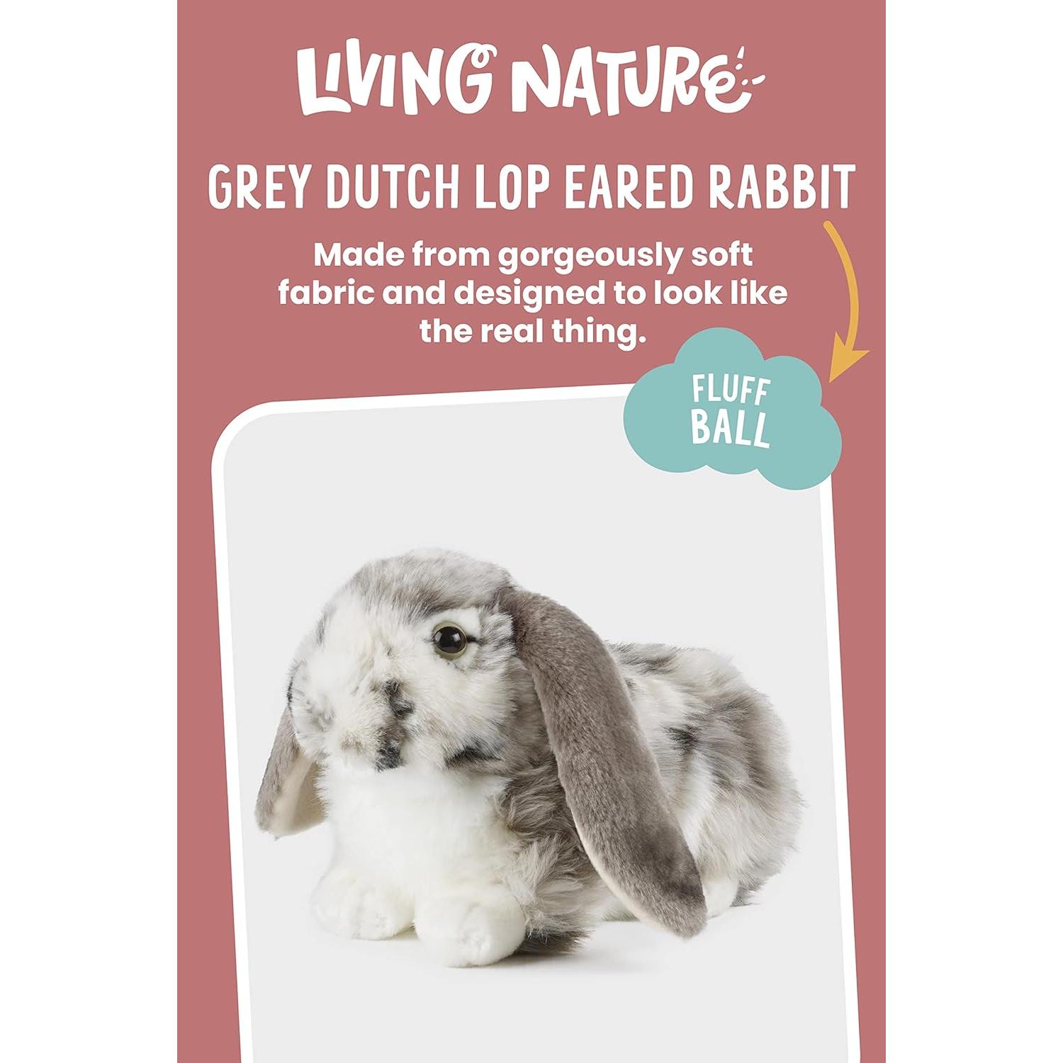 Conejo de Peluche Living Nature Dutch Lop Eared Gris 30 cm