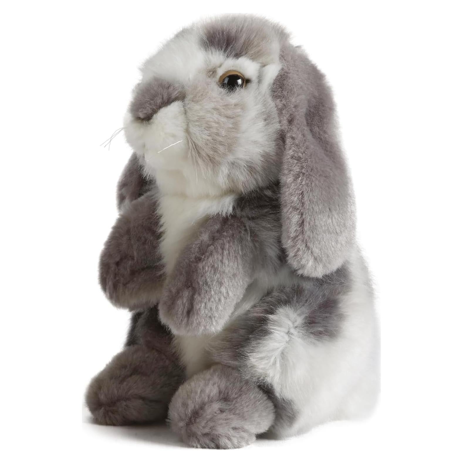 Conejo de Peluche Gris con Orejas Caídas Living Nature 21 cm