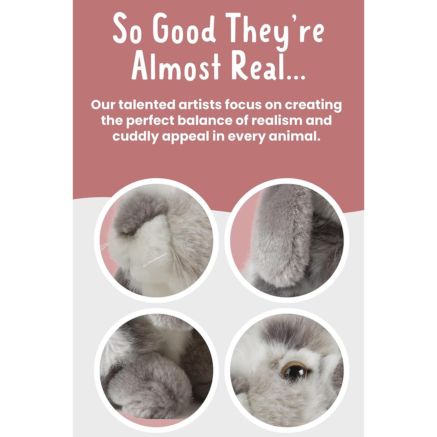 Conejo de Peluche Gris con Orejas Caídas Living Nature 21 cm