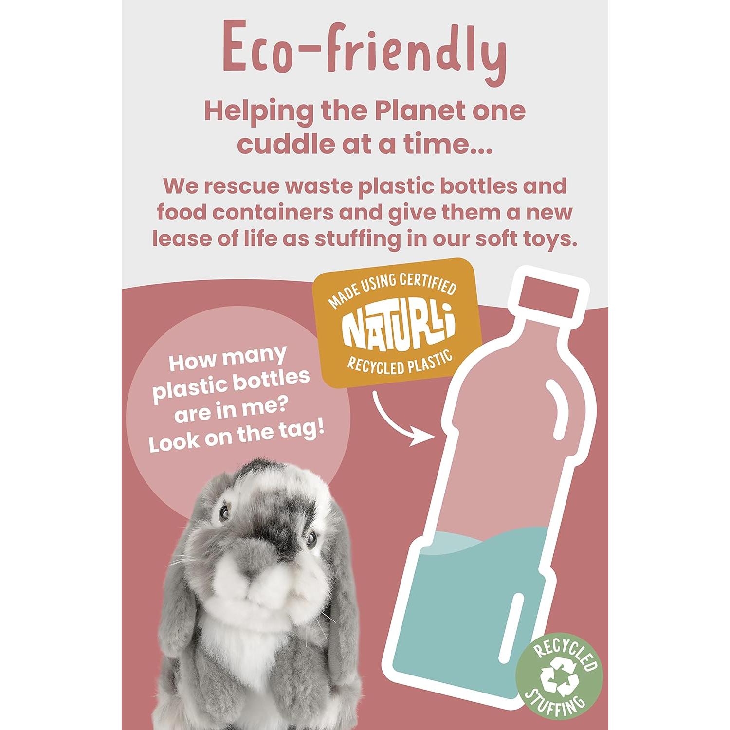 Conejo de Peluche Gris con Orejas Caídas Living Nature 21 cm