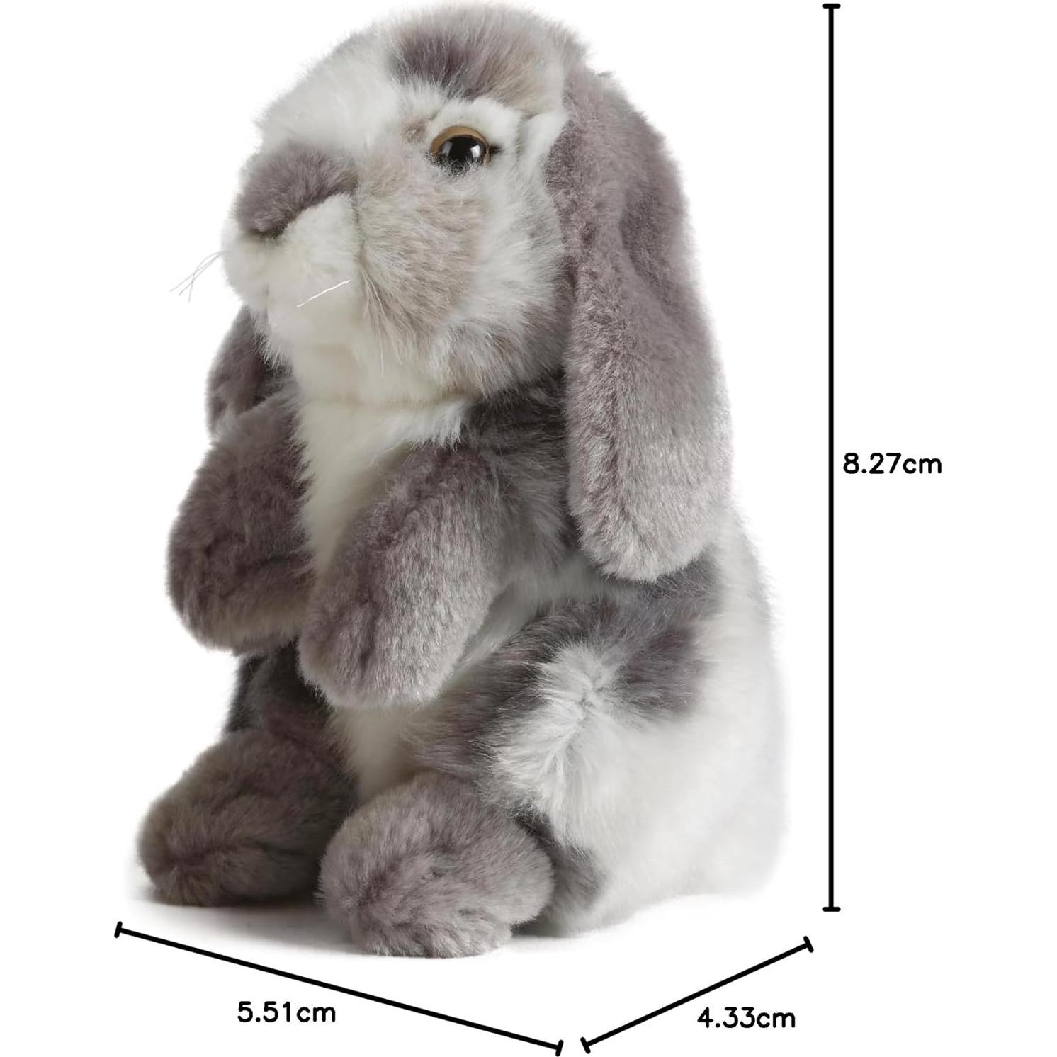 Conejo de Peluche Gris con Orejas Caídas Living Nature 21 cm