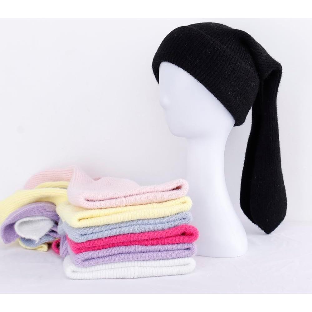 Gorro de Invierno para Mujeres - Conejo Blanco de Lana