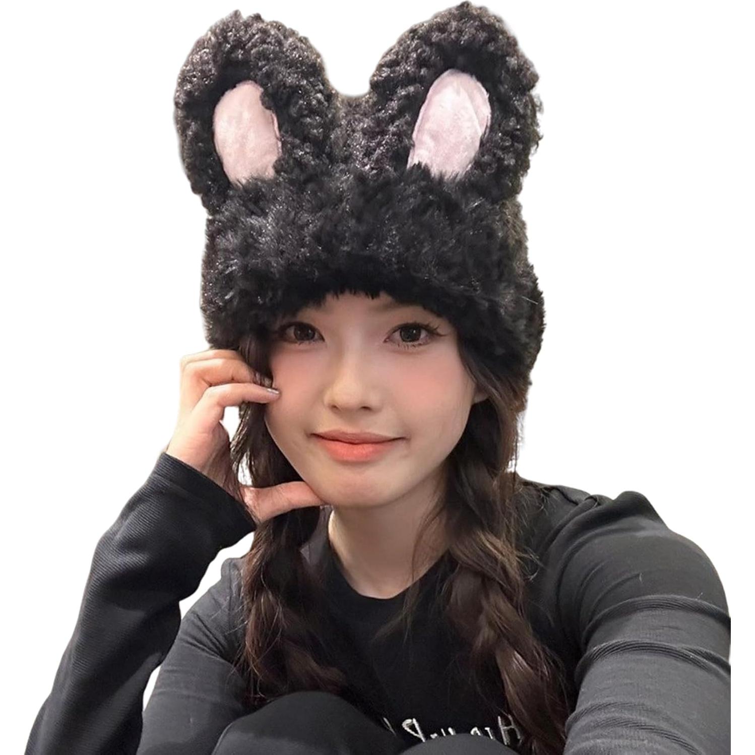 Gorro de Pana con Orejas de Conejo JUMISEE para Invierno