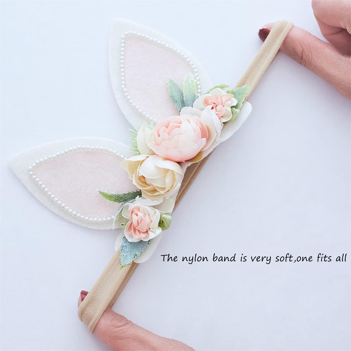 Diadema de Nylon Floral Conejito de Pascua para Bebé - CAINI