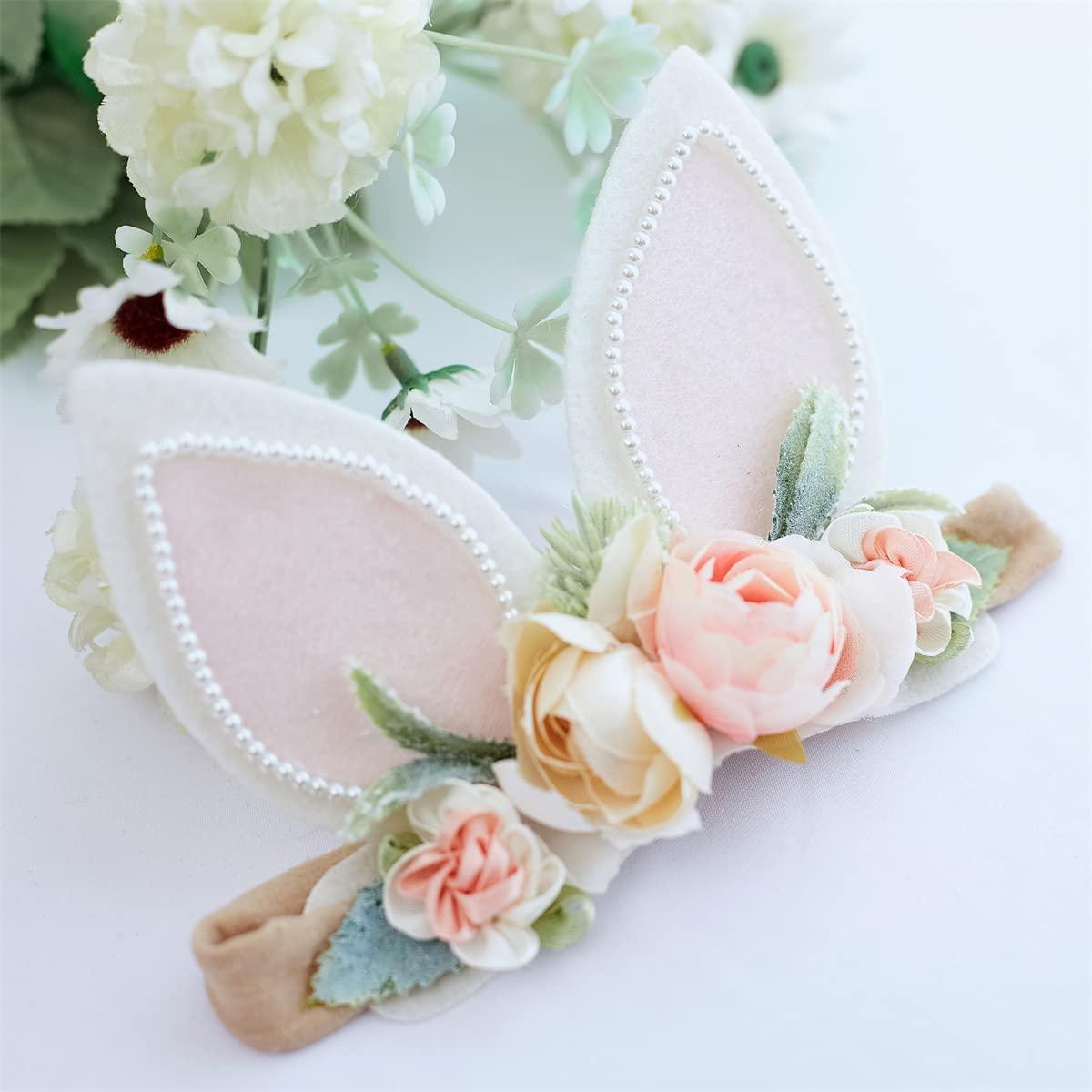 Diadema de Nylon Floral Conejito de Pascua para Bebé - CAINI