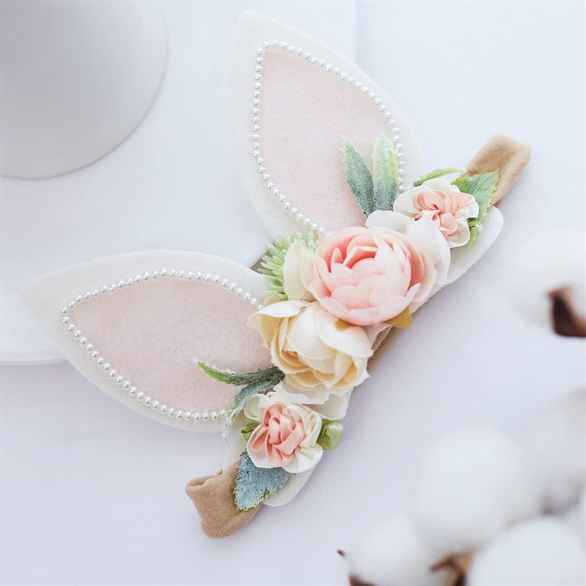 Diadema de Nylon Floral Conejito de Pascua para Bebé - CAINI