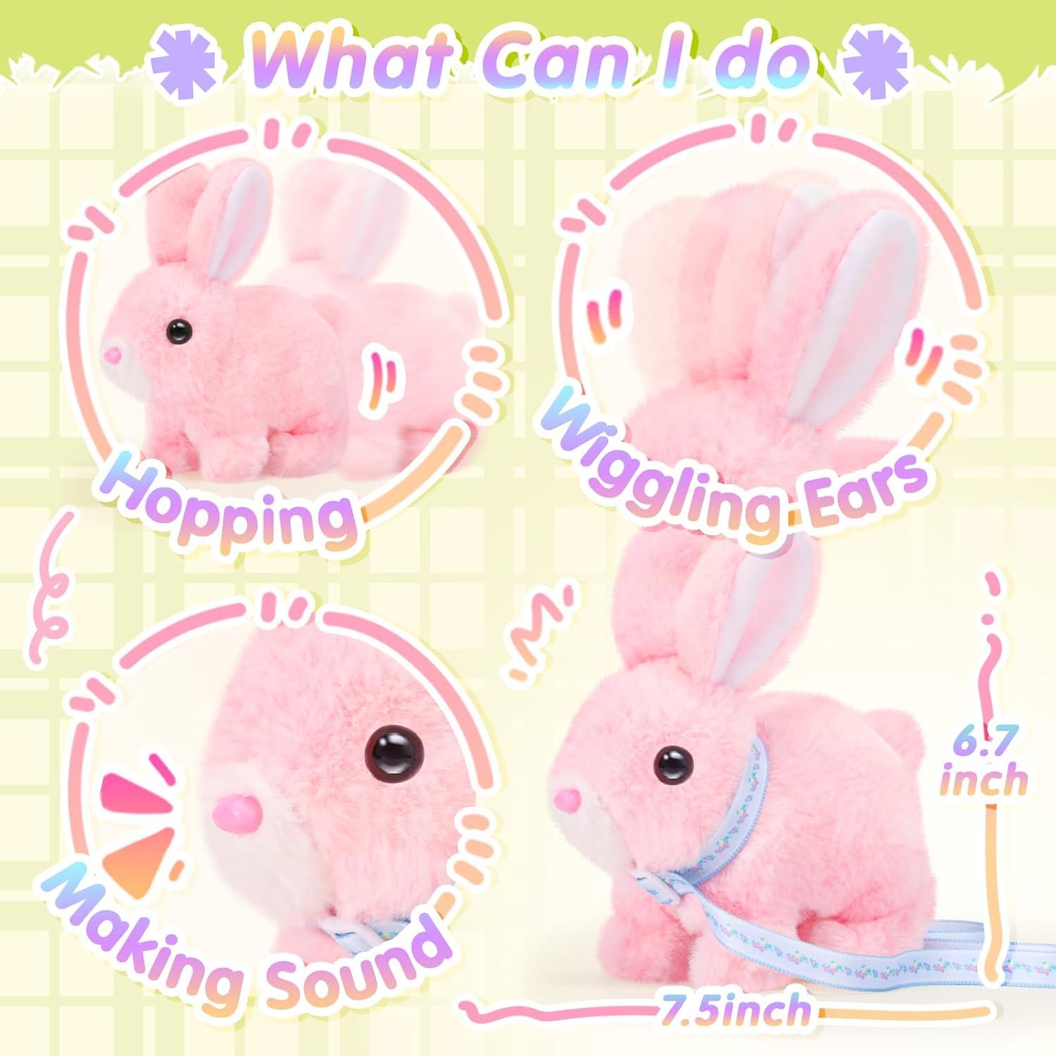 Conejo de Peluche Interactivo Tagitary con Sonidos y Correa