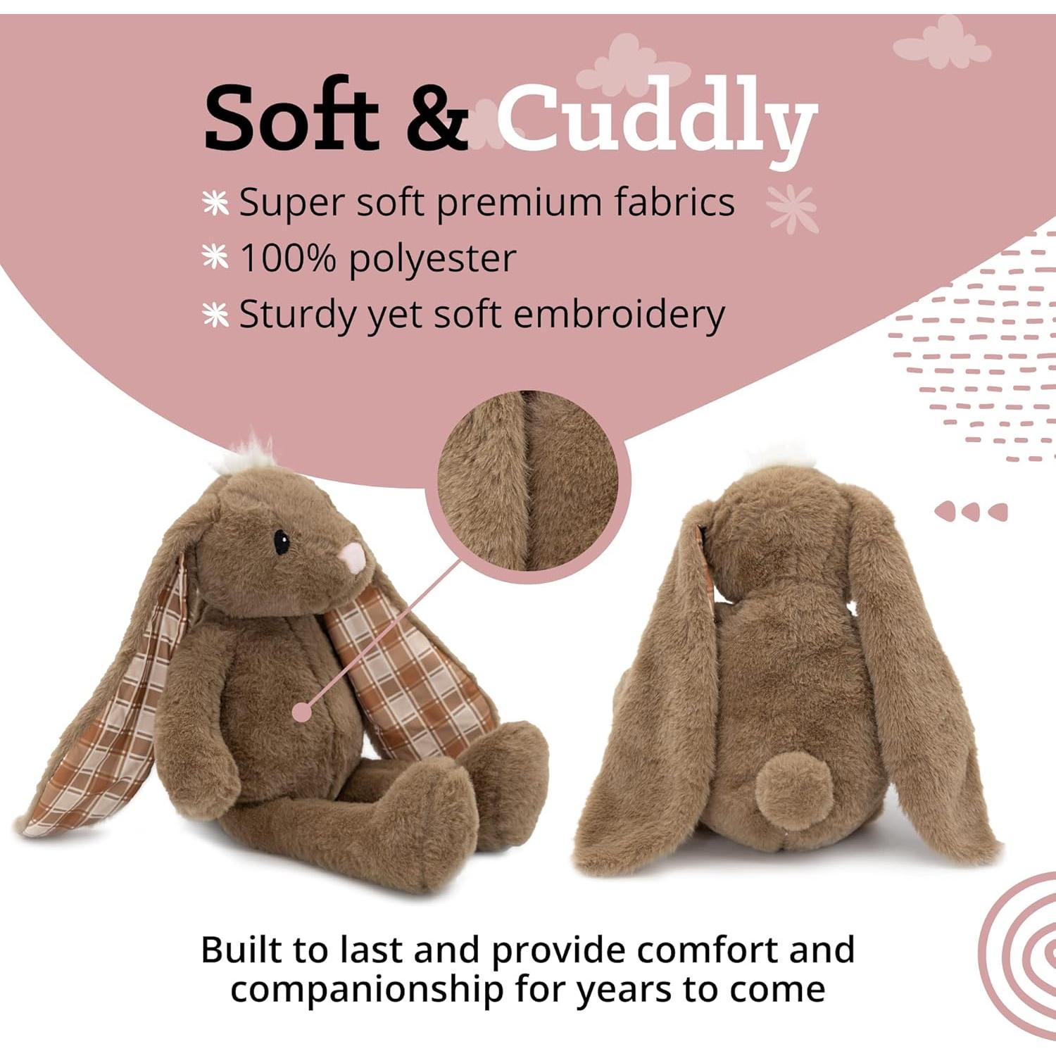 Conejo de Peluche Plushible Marrón 45.72 cm Suave y Abrazable