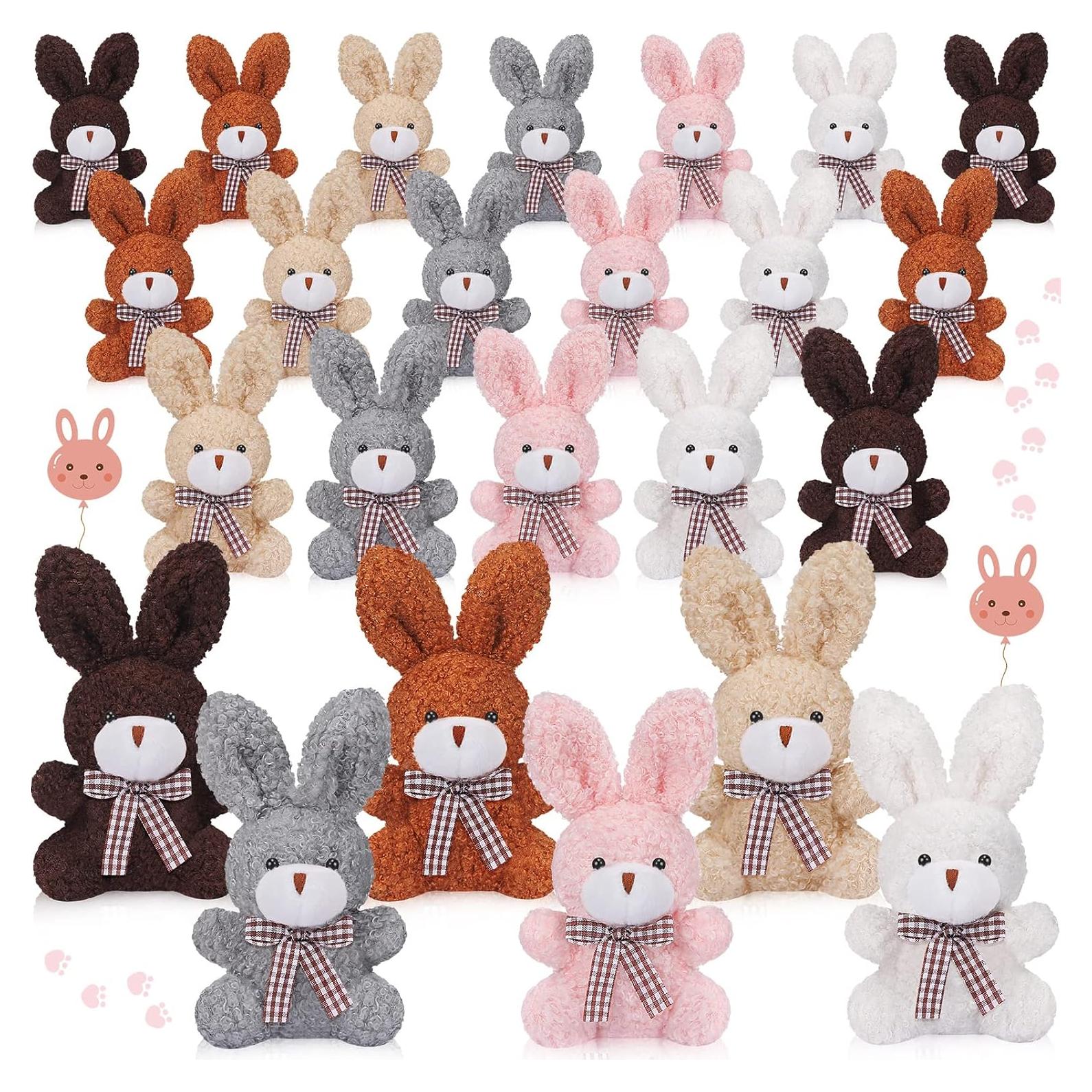 24 Mini Conejos de Peluche Sosation 8 cm para Fiestas y Regalos