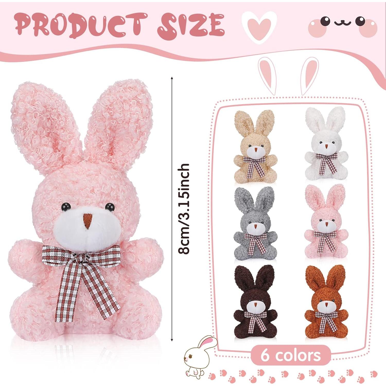 24 Mini Conejos de Peluche Sosation 8 cm para Fiestas y Regalos