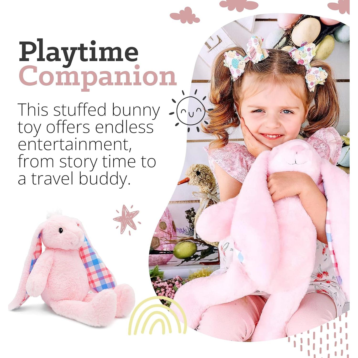 Conejo de Peluche Rosa Plushible 35.56 cm Suave y Abrazable