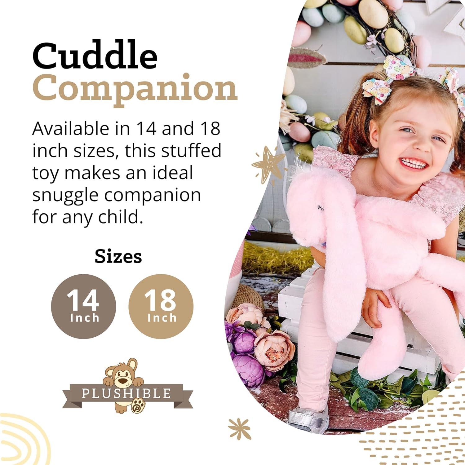 Conejo de Peluche Rosa Plushible 35.56 cm Suave y Abrazable