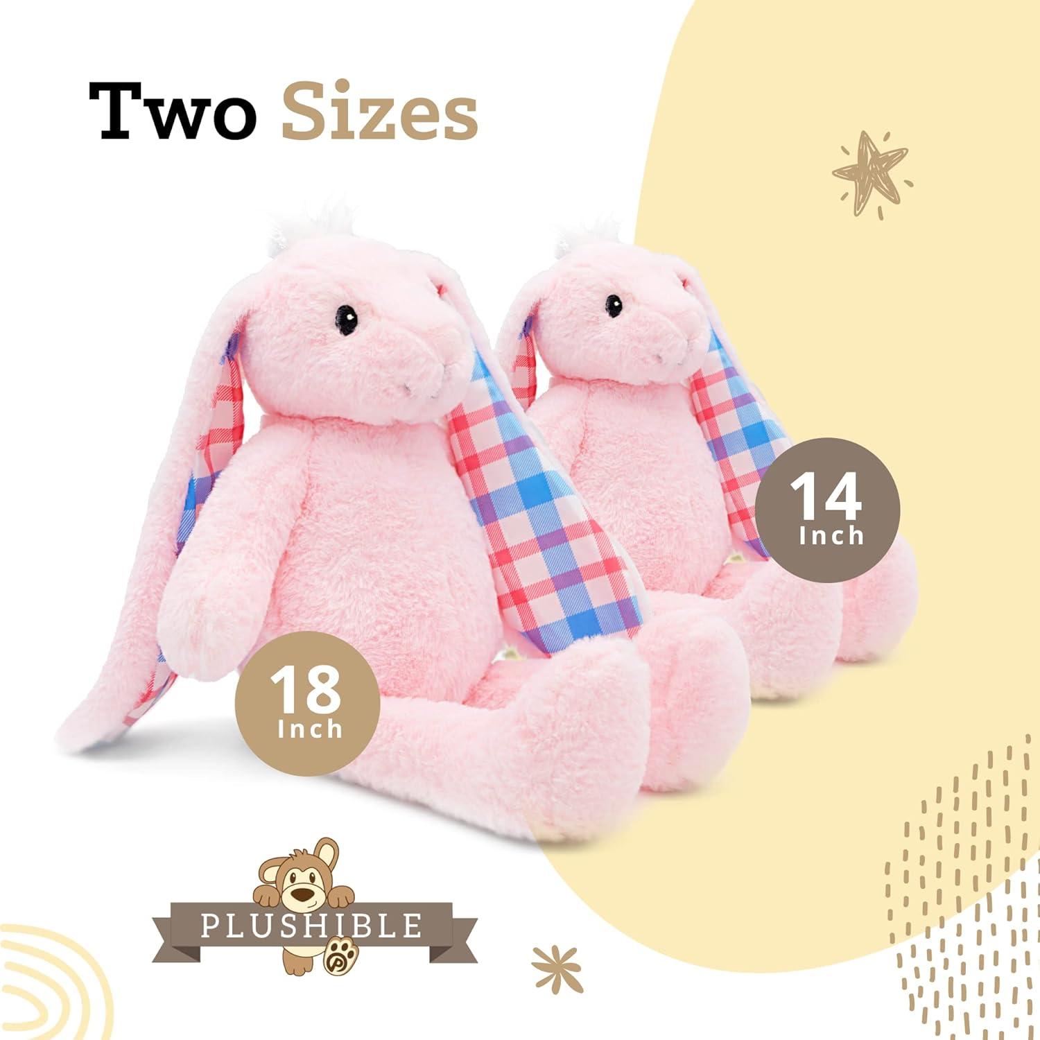 Conejo de Peluche Rosa Plushible 35.56 cm Suave y Abrazable