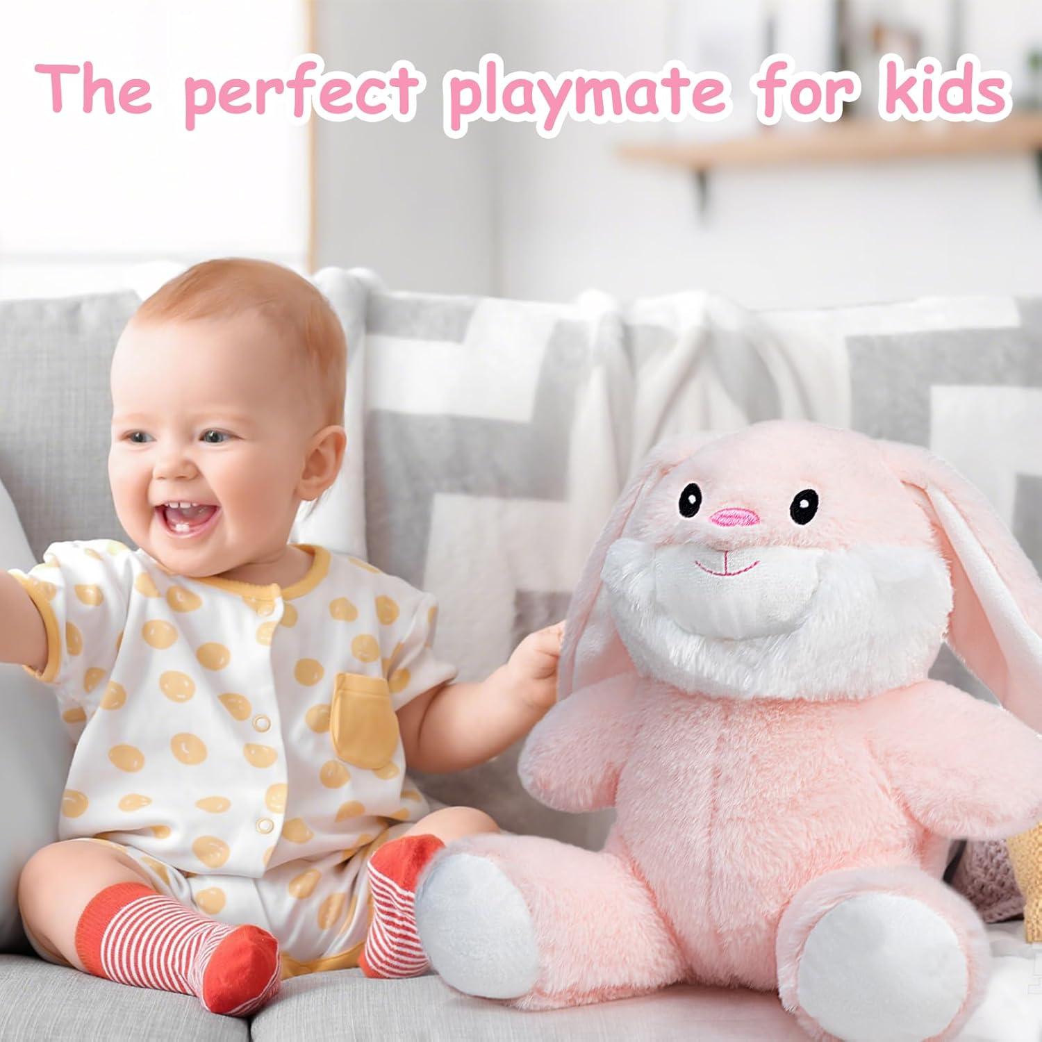 Conejo de Peluche HollyHOME 25cm Rosa Suave para Niños