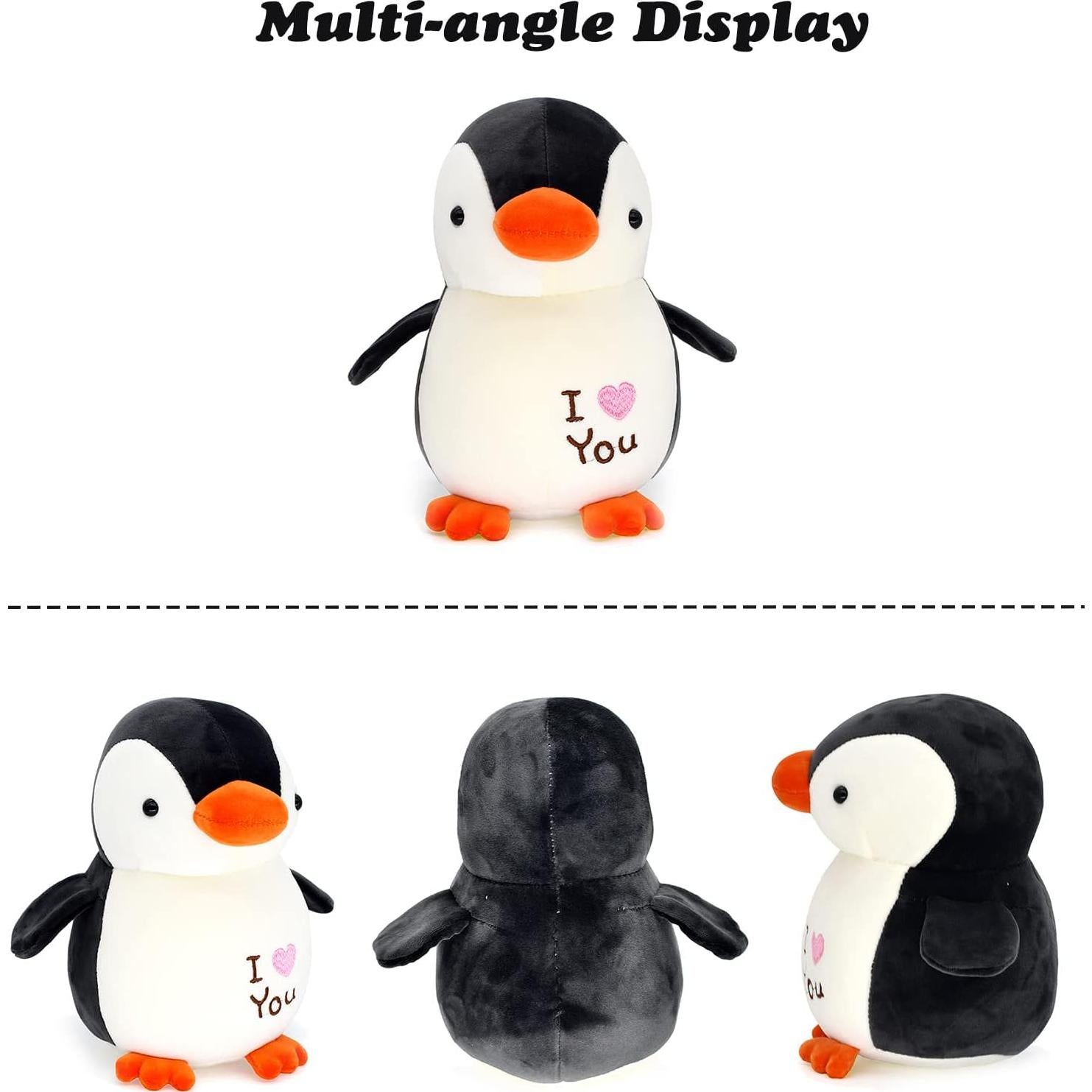 Muñeco de Pingüino de Peluche HWD 22 cm Suave Negro