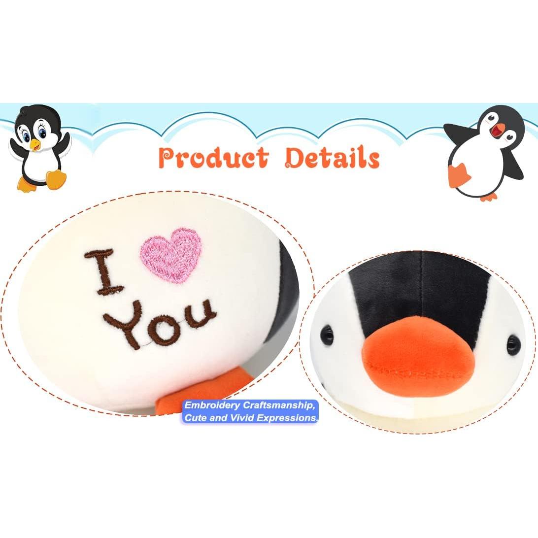 Muñeco de Pingüino de Peluche HWD 22 cm Suave Negro