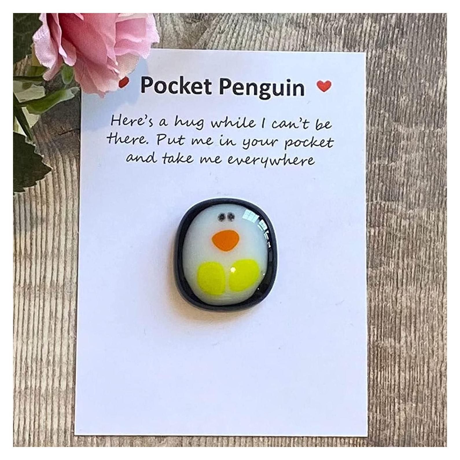 A Little Pocket Penguin Hug, Mini Cute Animal Decoration Funny Pocket Hug Penguin Stress Relief Toy with Card, Unique 2025 Gifts Special Encourage for Teens, Gifts for Him Her Boyfriend Girlfriend