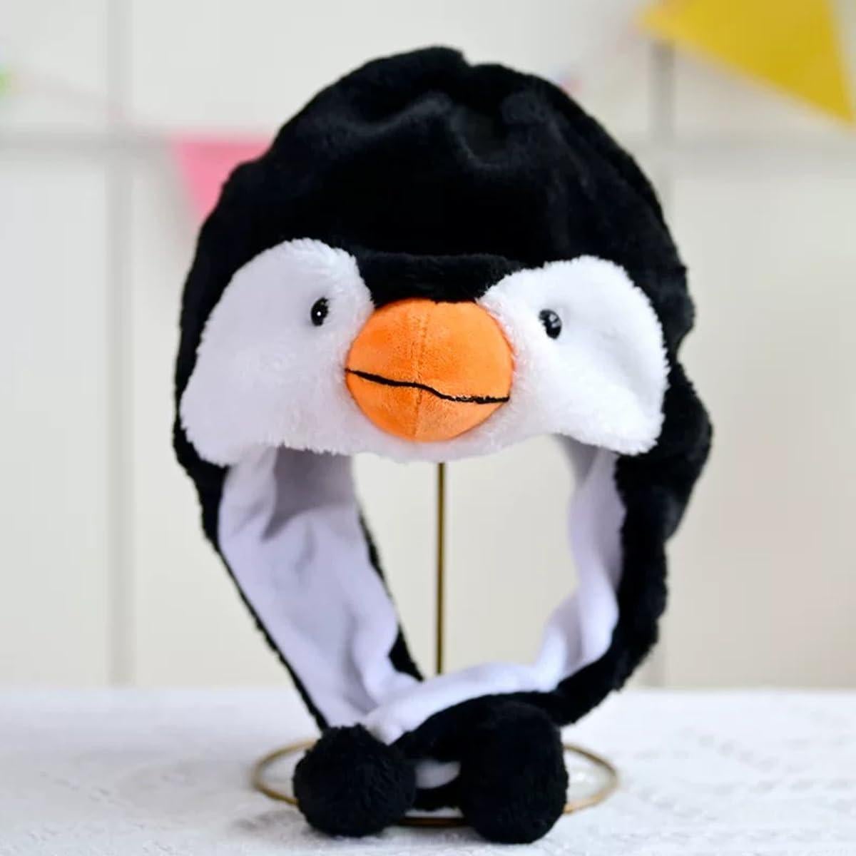Sombrero de Peluche de Animal Audaisyly - Pingüino, Talla Única