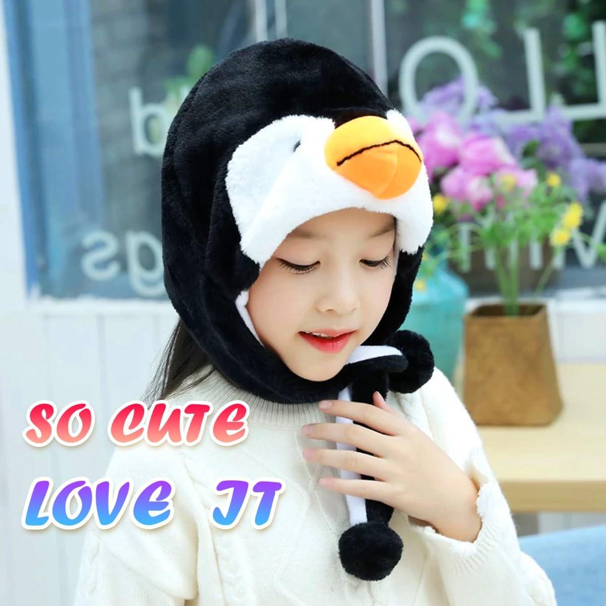 Sombrero de Peluche de Animal Audaisyly - Pingüino, Talla Única