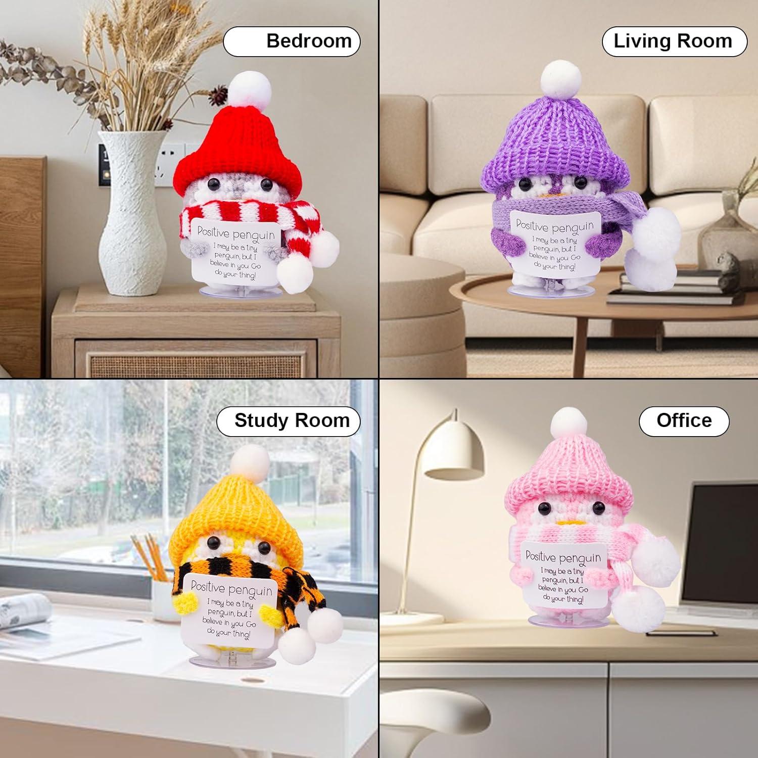 Pingüino Navideño de Ganchillo CoFuBcad con Mensajes Positivos