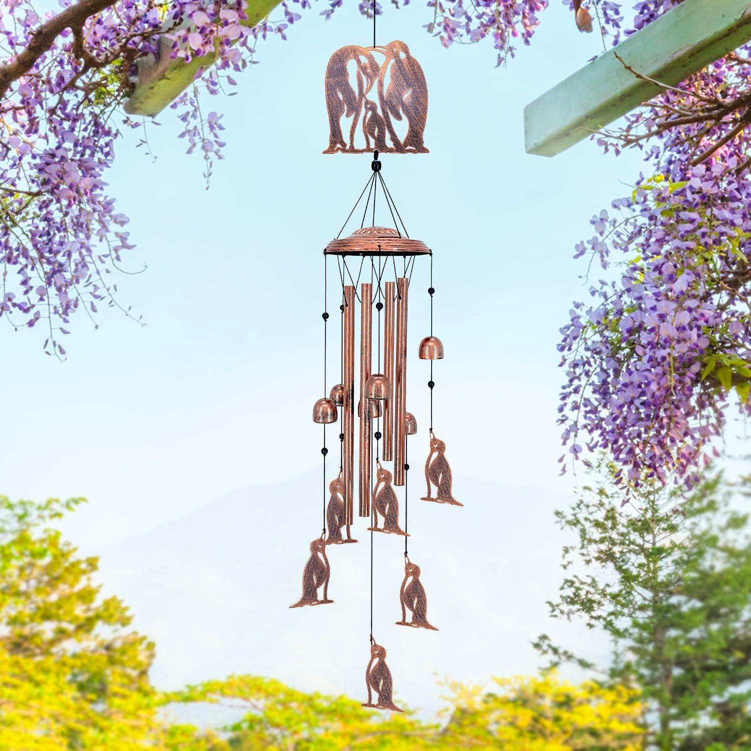 Campana de Viento de Pingüino SRDJXY 86.36 cm Metal Exterior