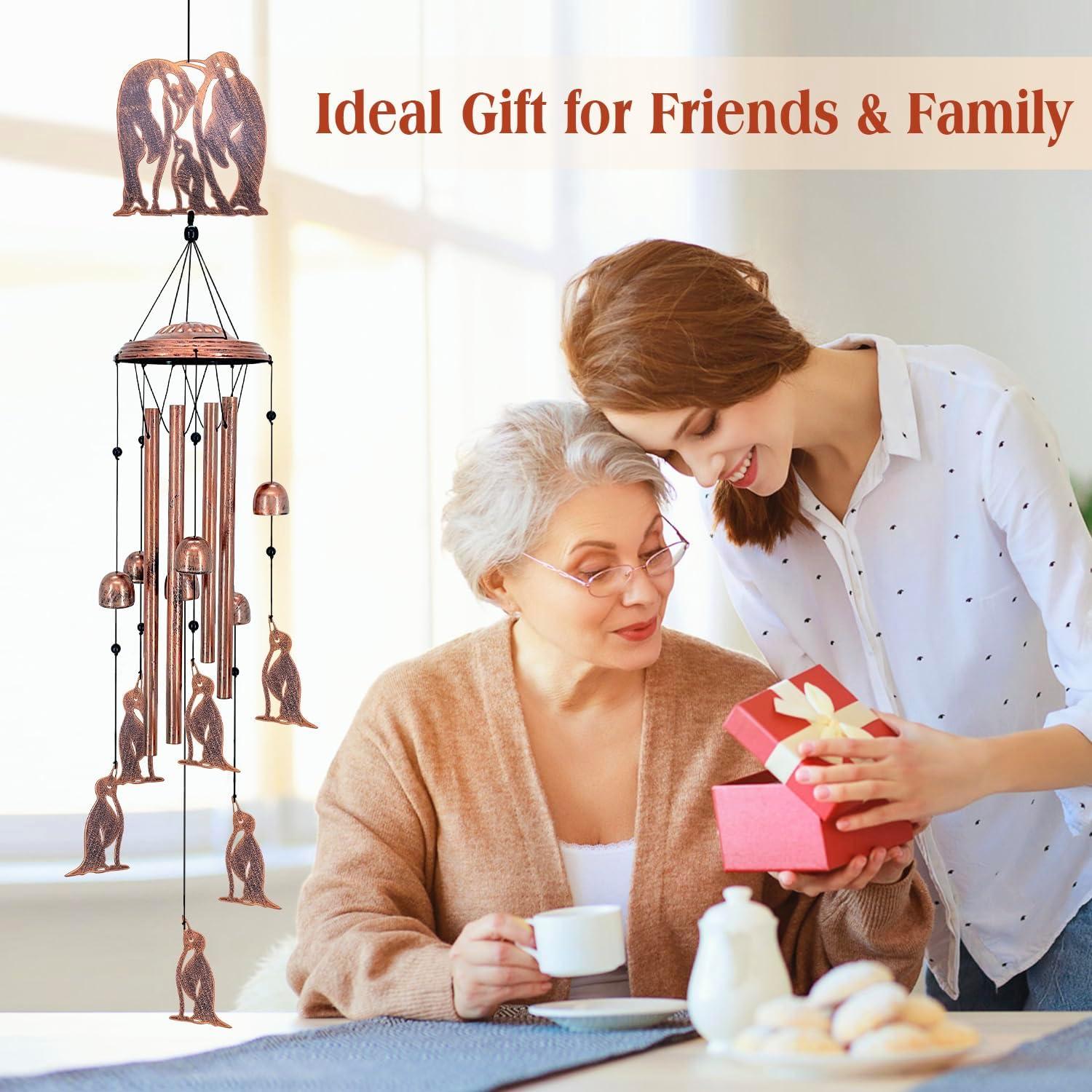 Campana de Viento de Pingüino SRDJXY 86.36 cm Metal Exterior