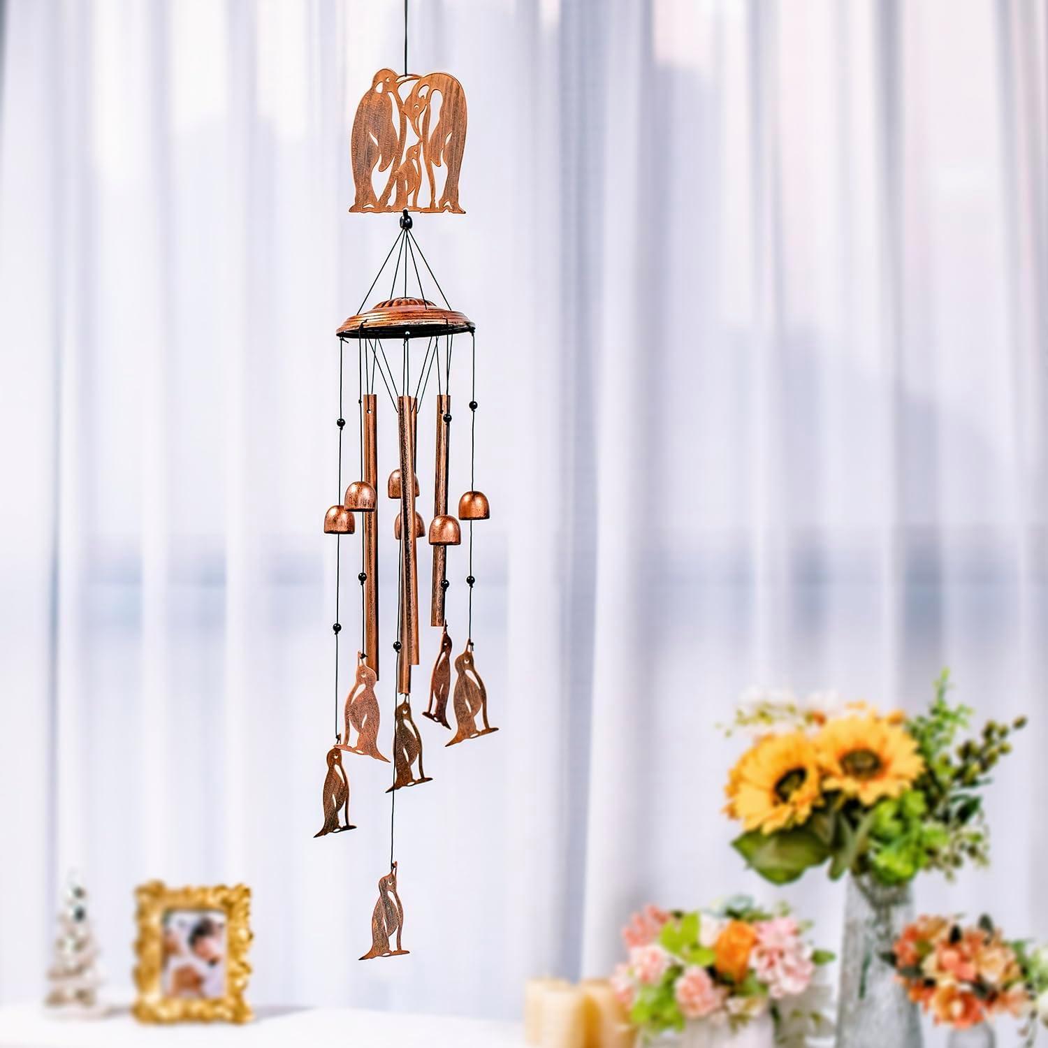 Campana de Viento de Pingüino SRDJXY 86.36 cm Metal Exterior