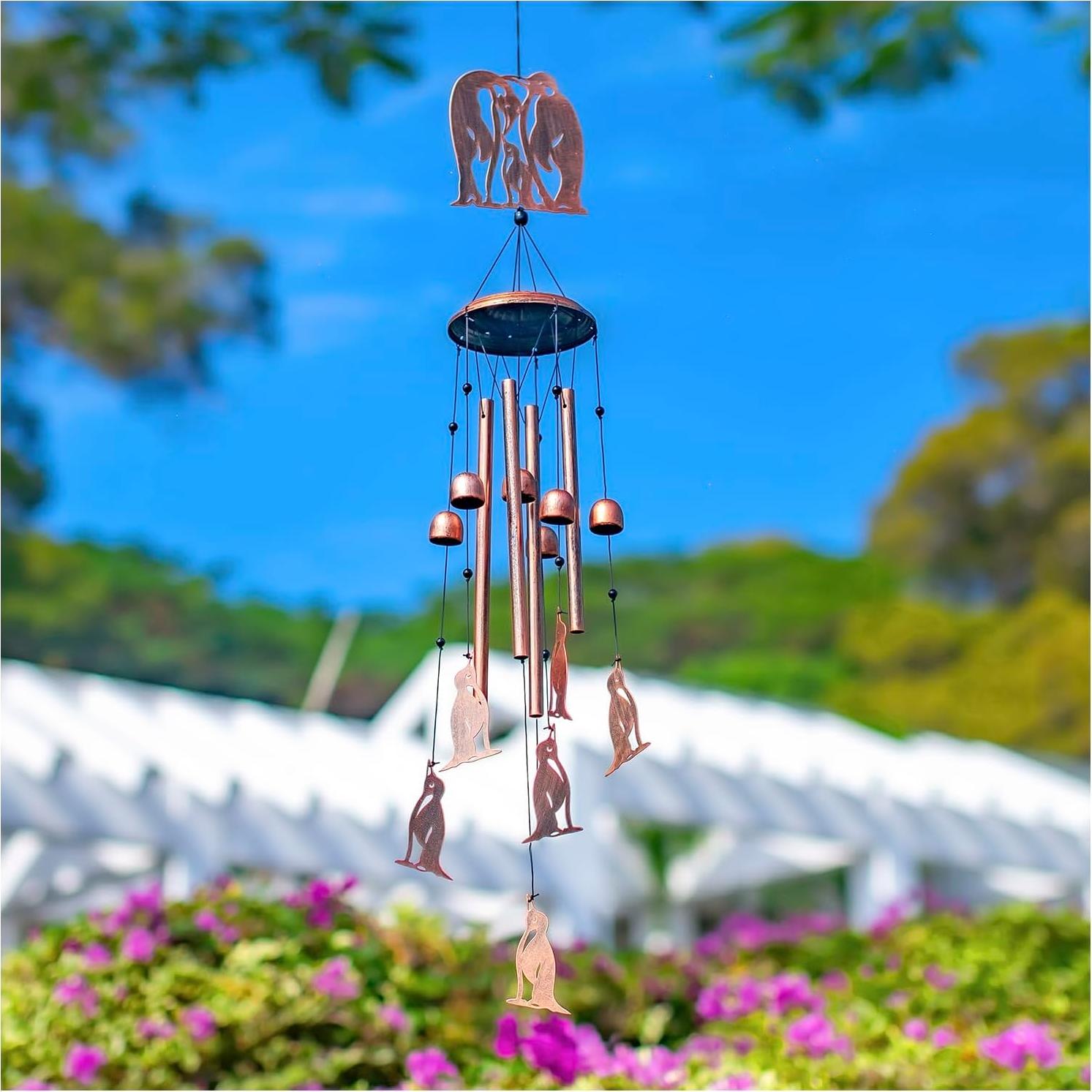 Campana de Viento de Pingüino SRDJXY 86.36 cm Metal Exterior